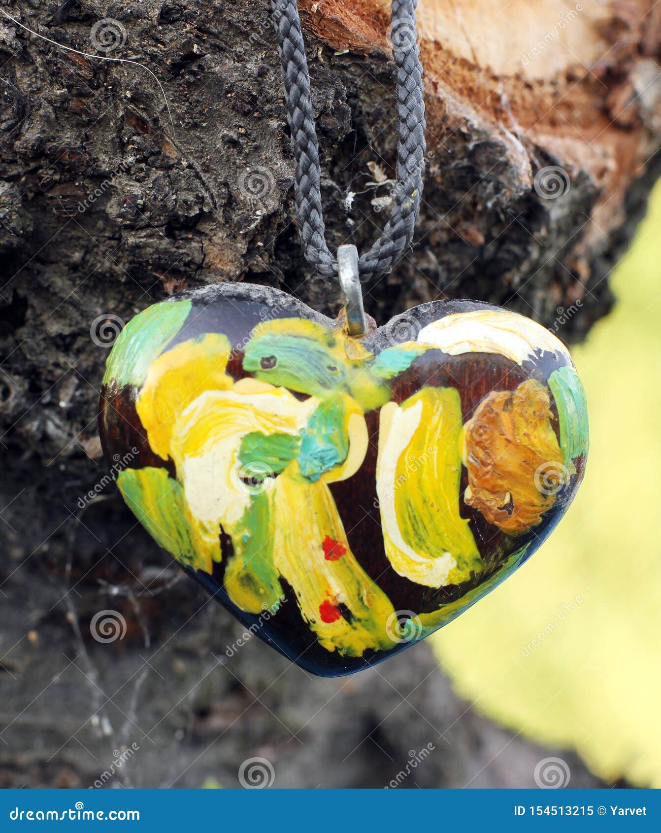 A Hand Made Polymer Clay Heart Pendant Stock Image Image of heart, close 154513215