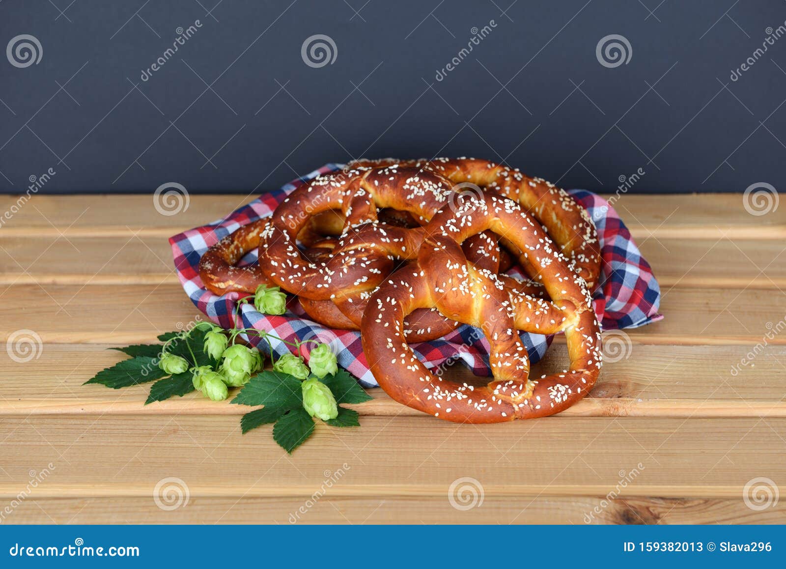 The Handmade Pretzels and Hops for Octoberfest Stock Image Image of holiday, feast 159382013