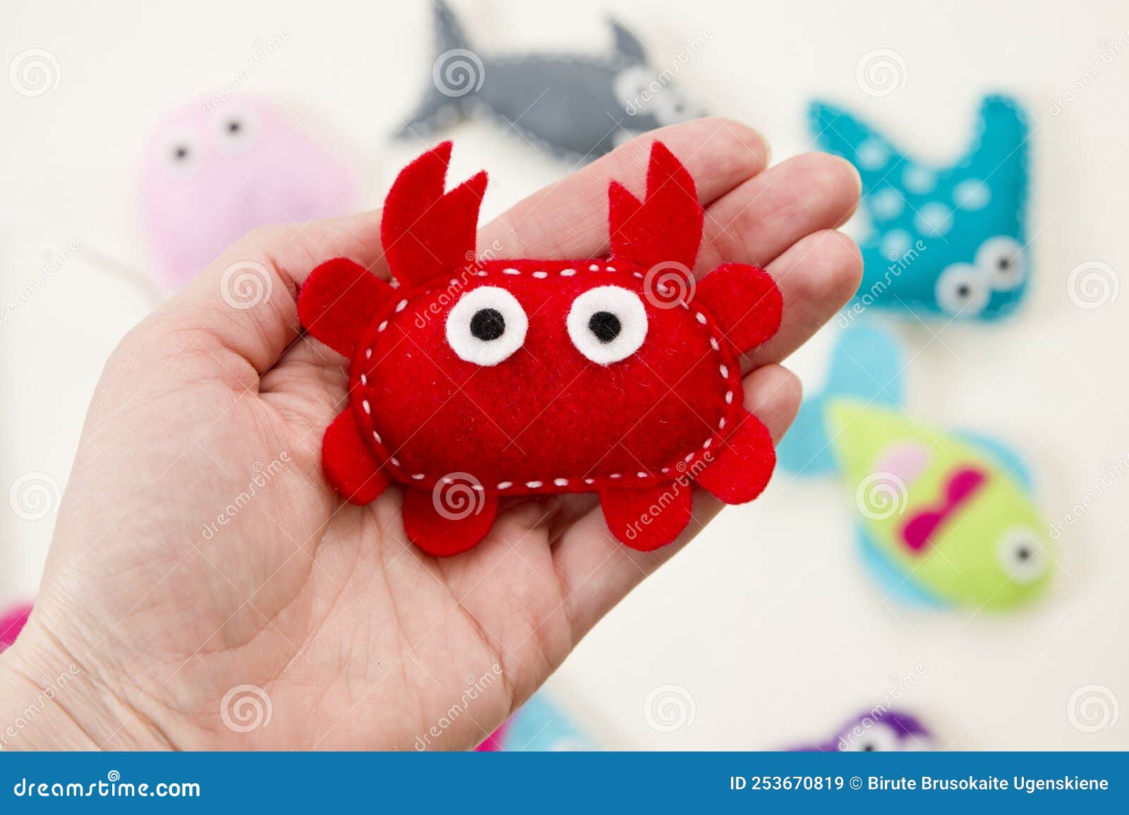 Hand Made Stuffed Felt Toy. Stock Image - Image of development,  preschooler: 253670819