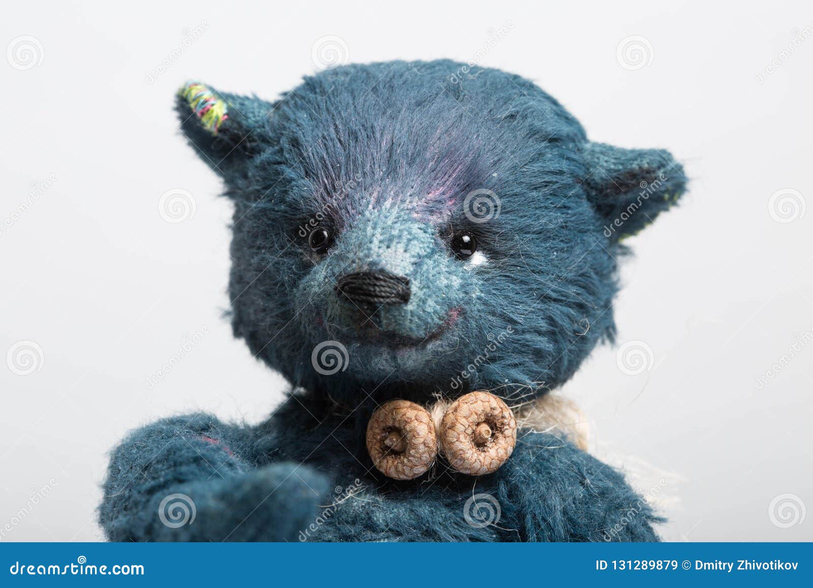 vintage blue teddy bear