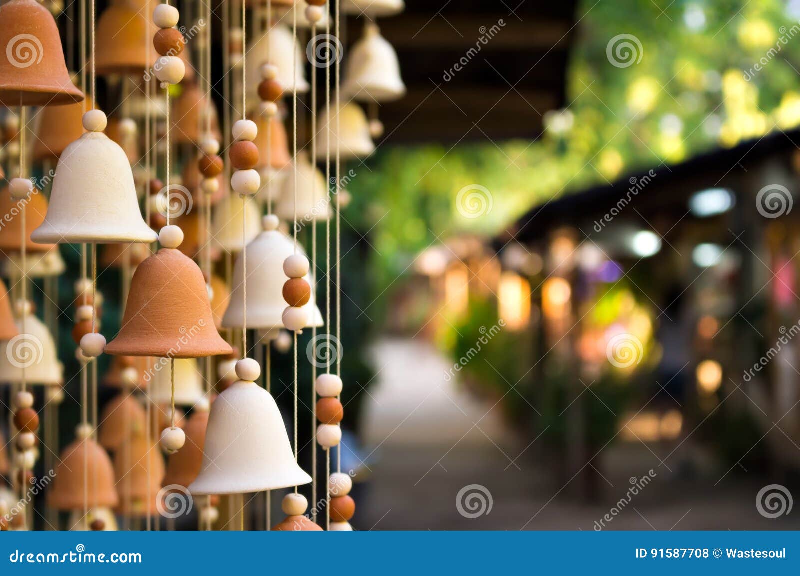 Hand Made Wind Chimes Hanging on a String Stock Photo Image of