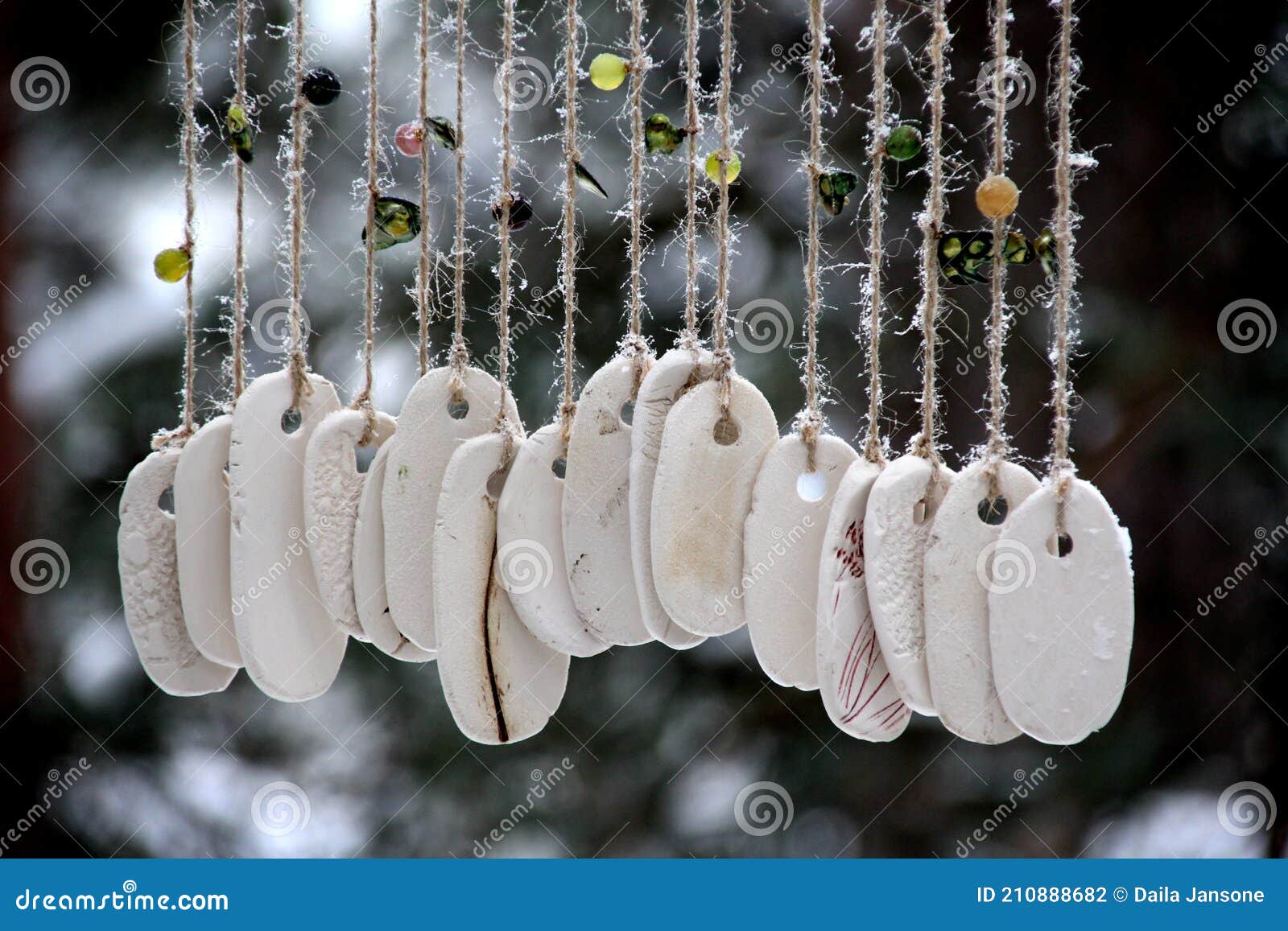 Hand Made Wind Chimes Hanging on a String with Depth of Field Effect Stock  Photo - Image of closeup, decoration: 210888682