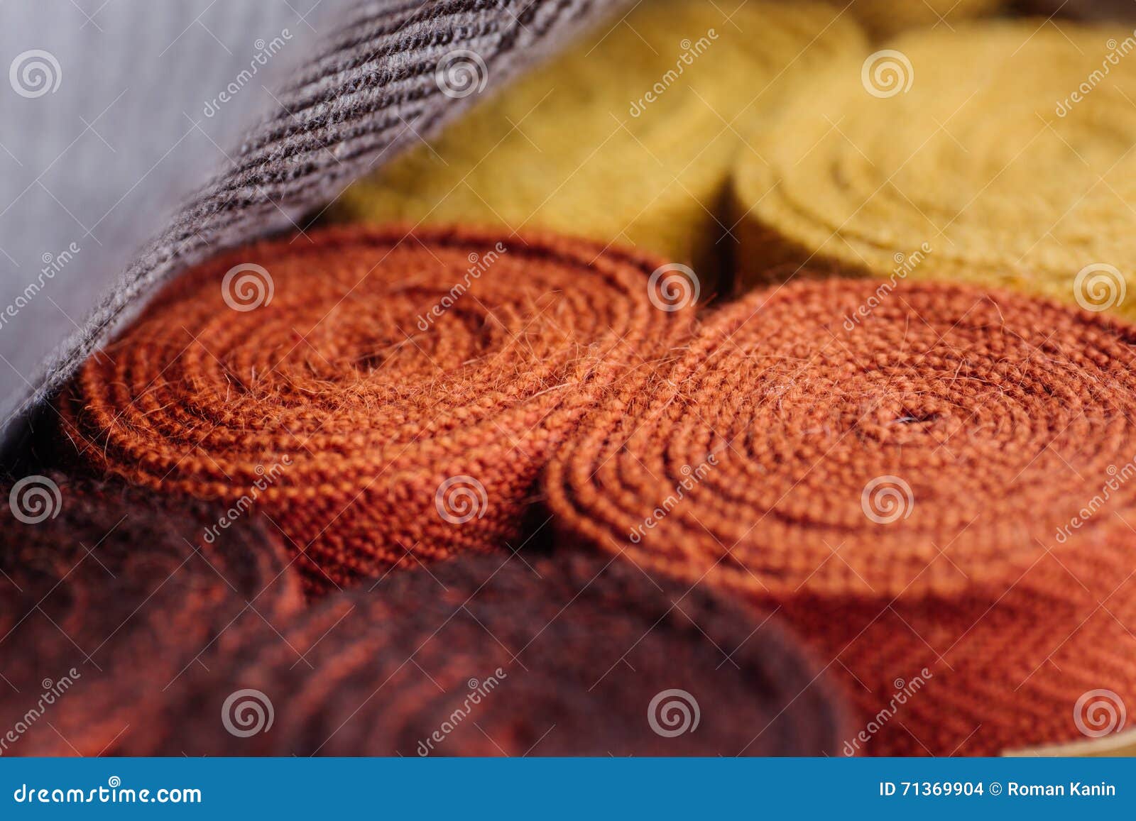 Hand Made of Wool Fabric Rolls. Stock Photo Image of silk, product