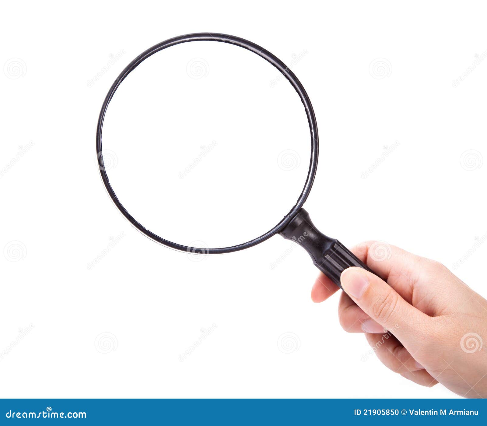 hand with magnifying glass