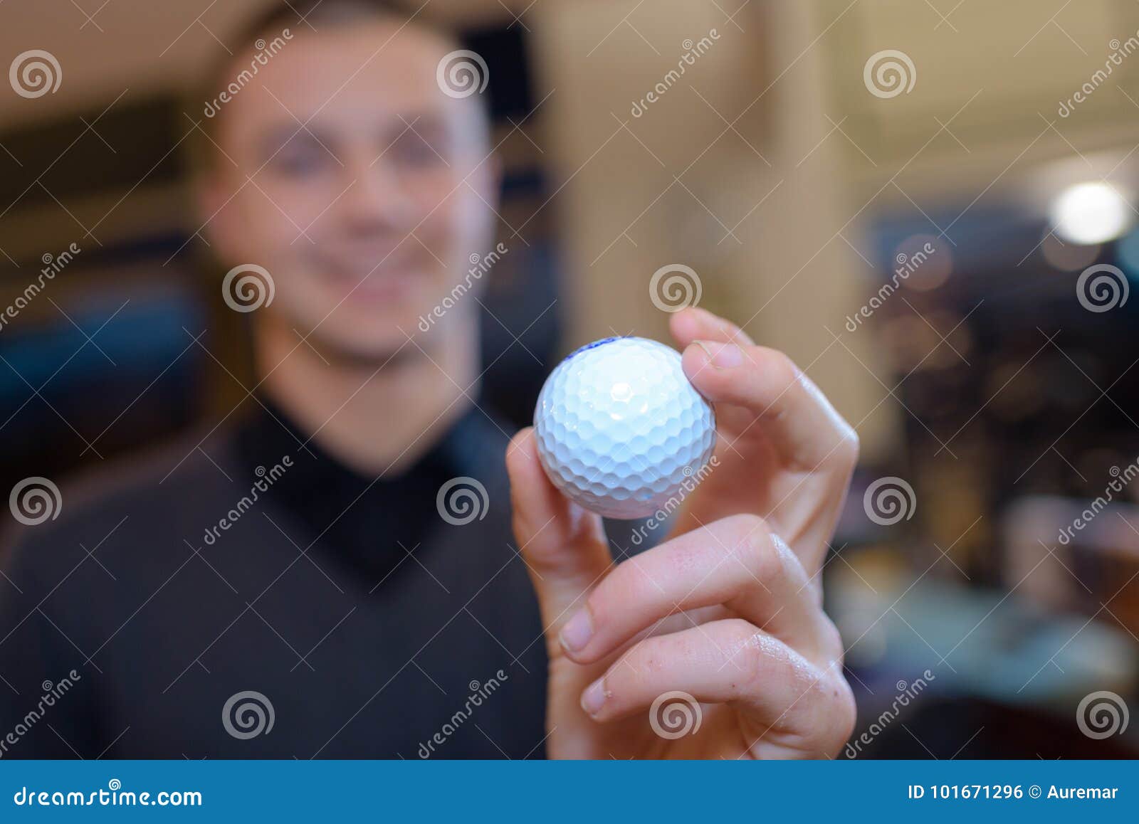 Hand man holding golf ball stock photo. Image of lifestyle 101671296
