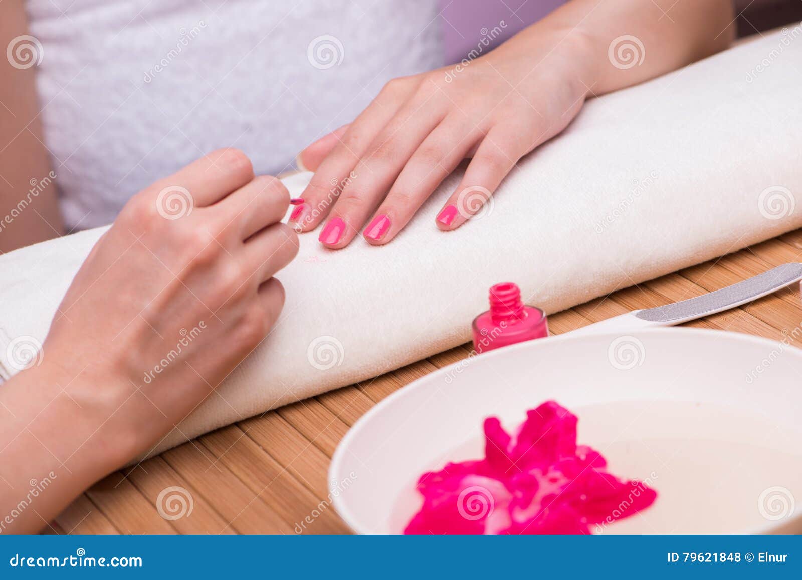 The Hand Manicure Treatment in Health Concept Stock Photo Image of