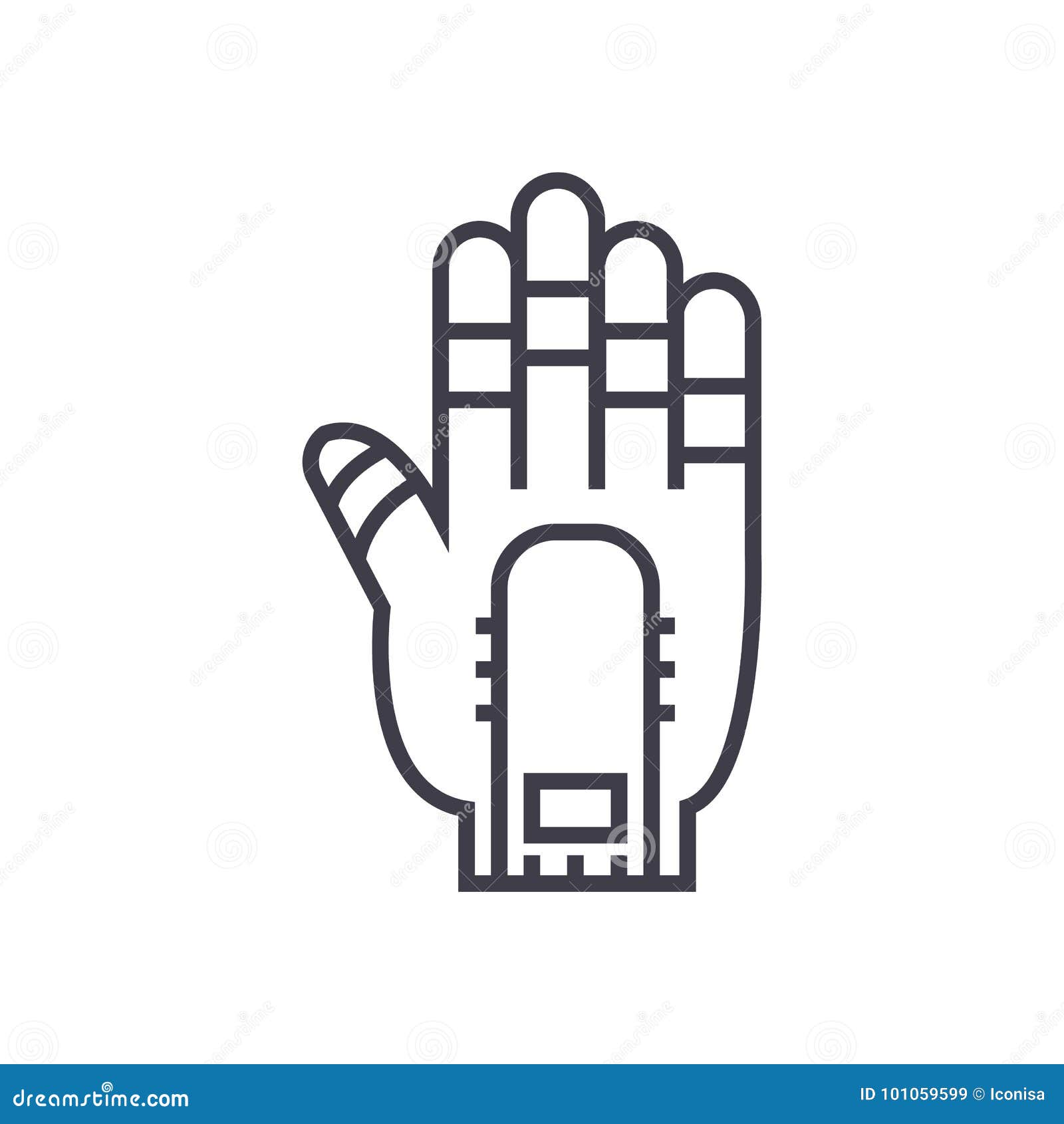 Hand Manipulator Vector Line Icon, Sign, Illustration on Background ...
