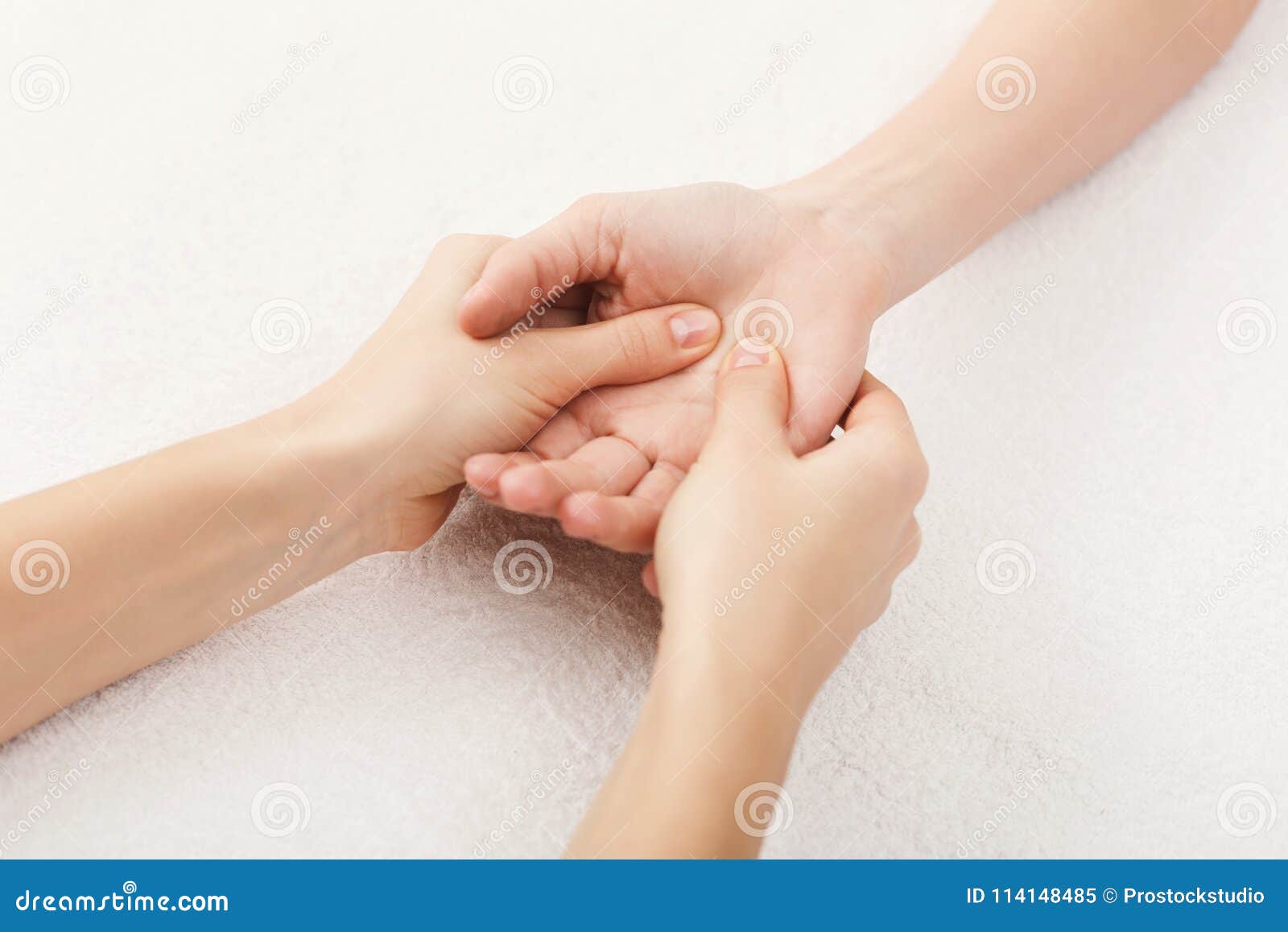 hand massage closeup, acupressure