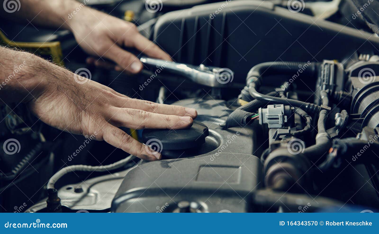 Hand of Mechatronics Engineer at the Car at Inspection Stock Photo Image of fixing, inspection
