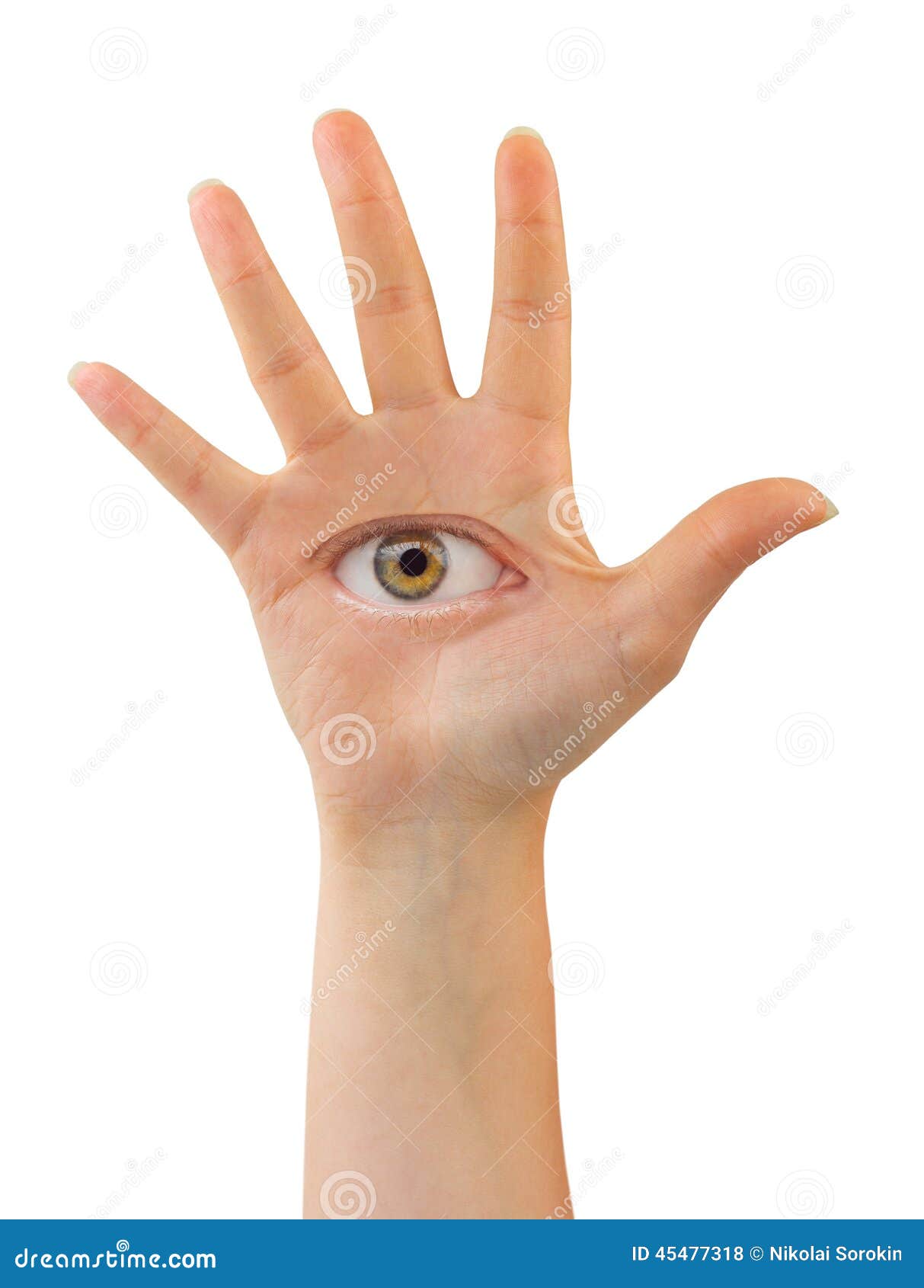 Hand Met Oog Betekenis Hand met oog stock foto. Image of inspiratie, hoop, anatomie - 45477318