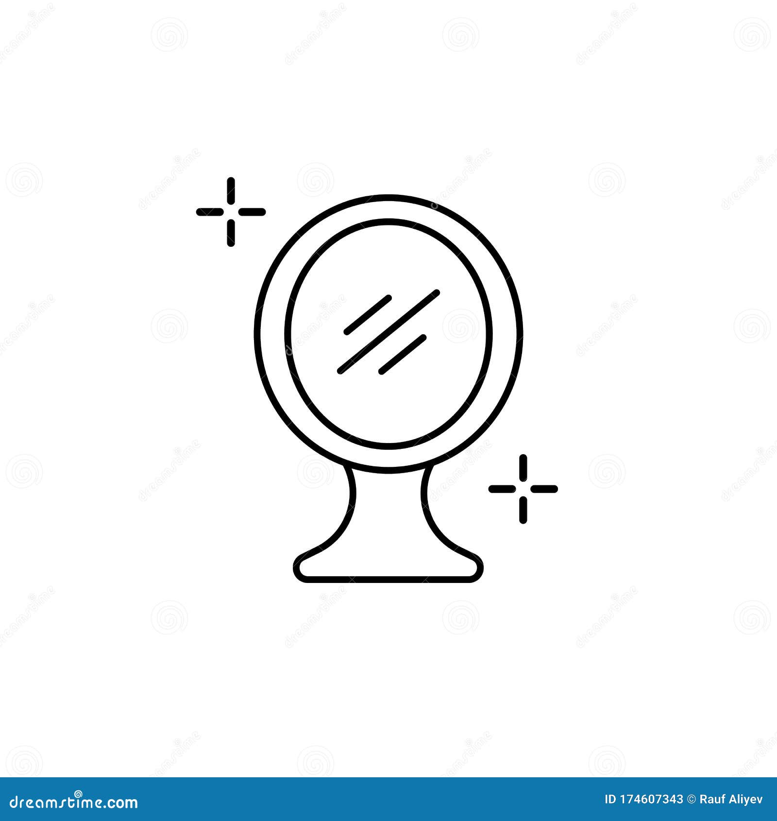 Hand Mirror Icon. Simple Line, Outline Vector Elements of Beauty Salon