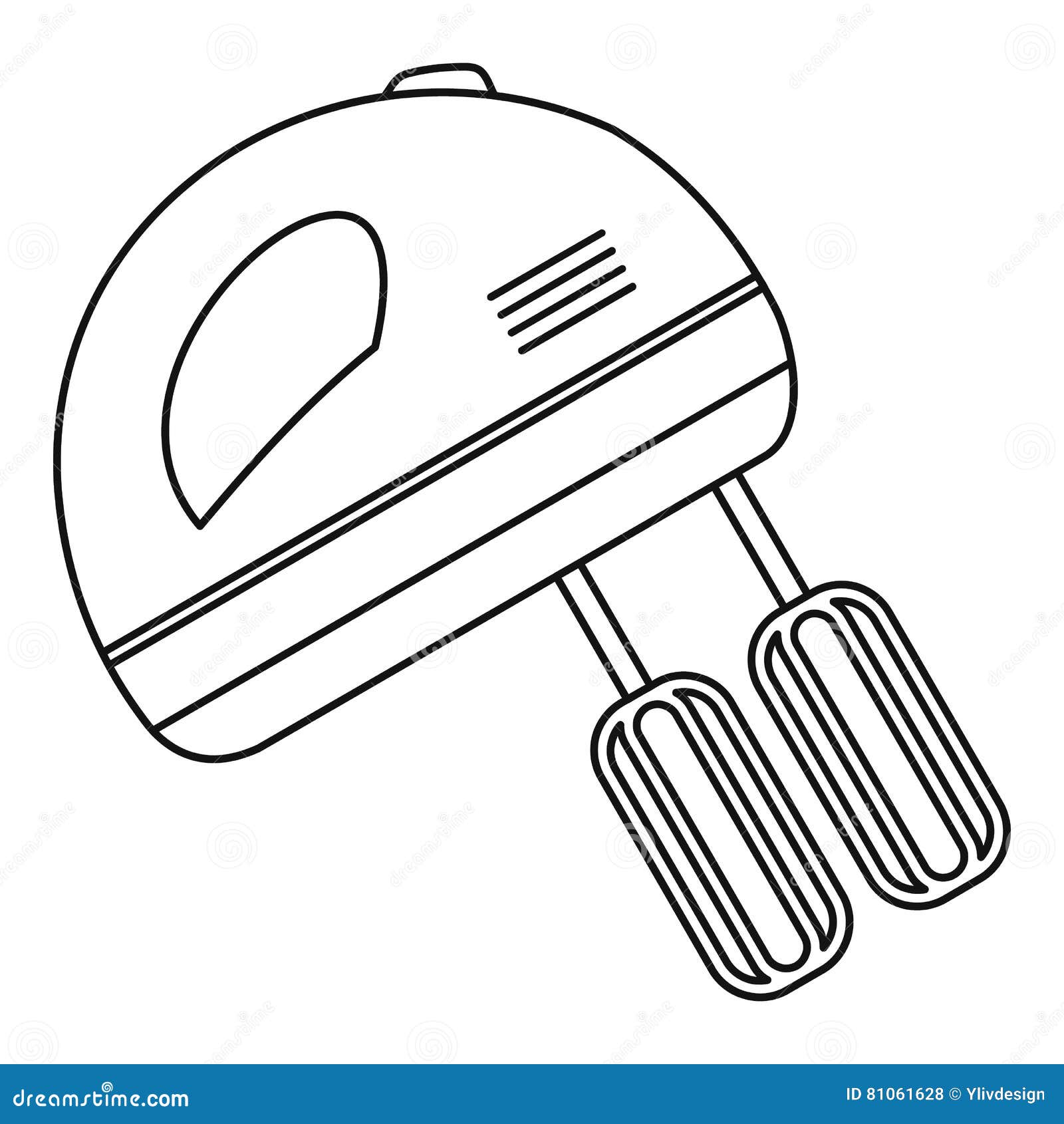 Hand Mixer Icon, Outline Style Stock Vector - Illustration of electric