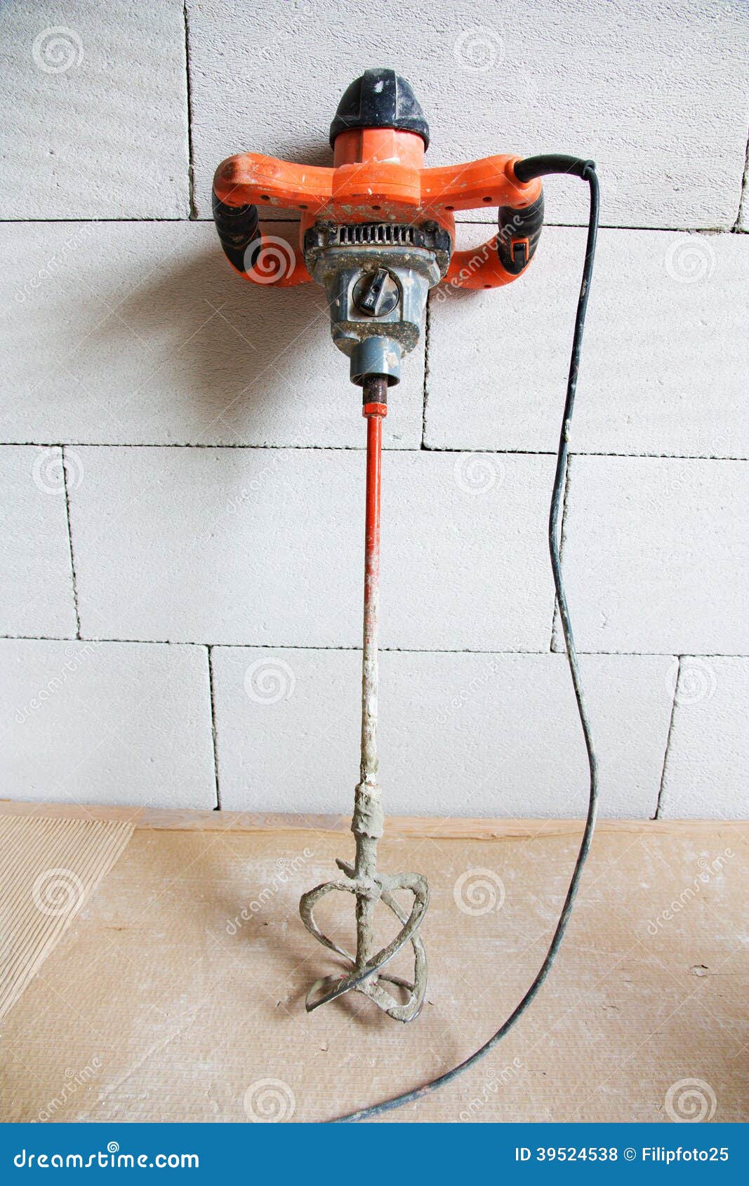 Hand Mixer for Mixing Concrete Stock Photo Image of tool, house 39524538