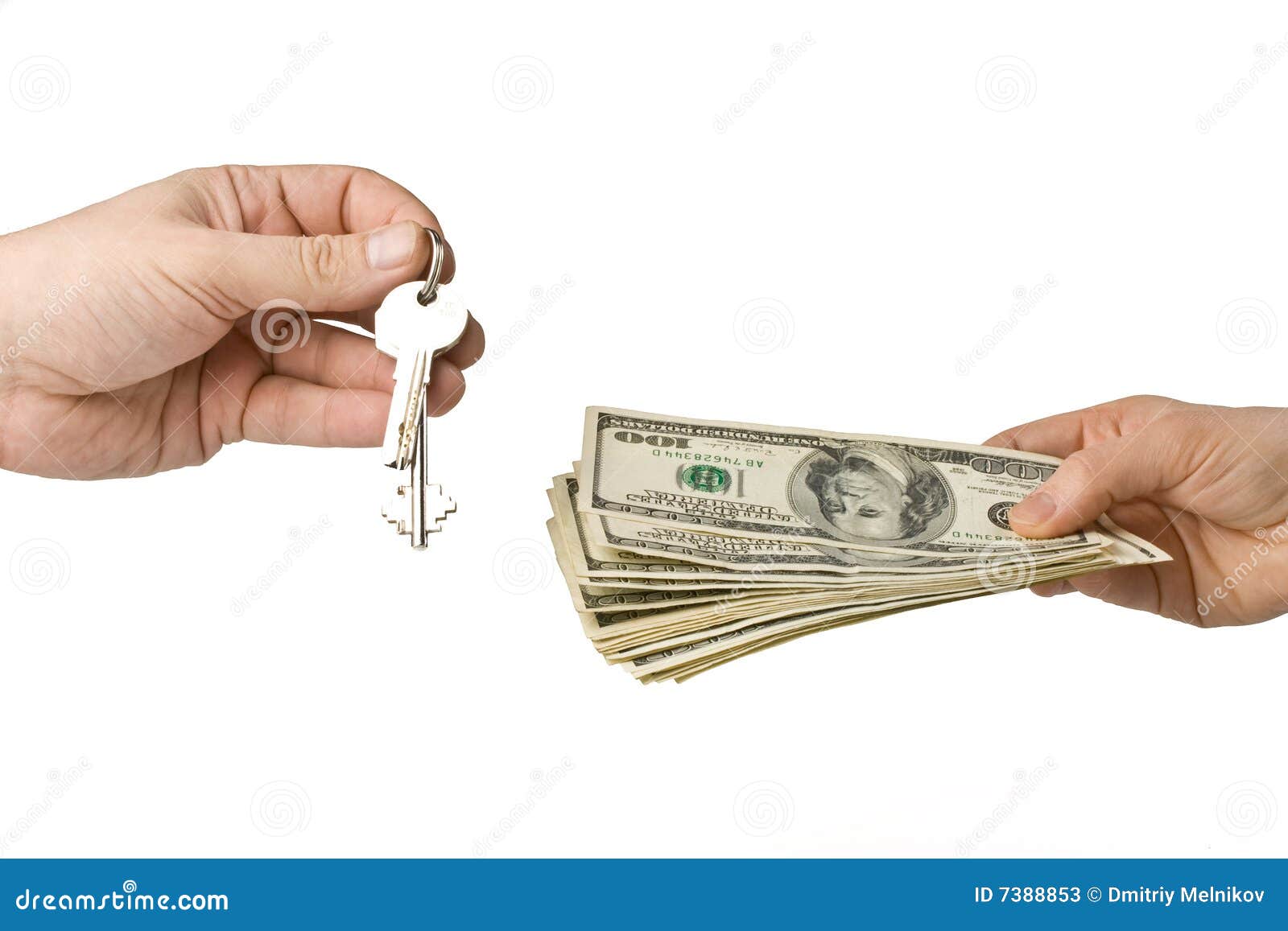 Hand with money and key stock image. Image of banking 7388853