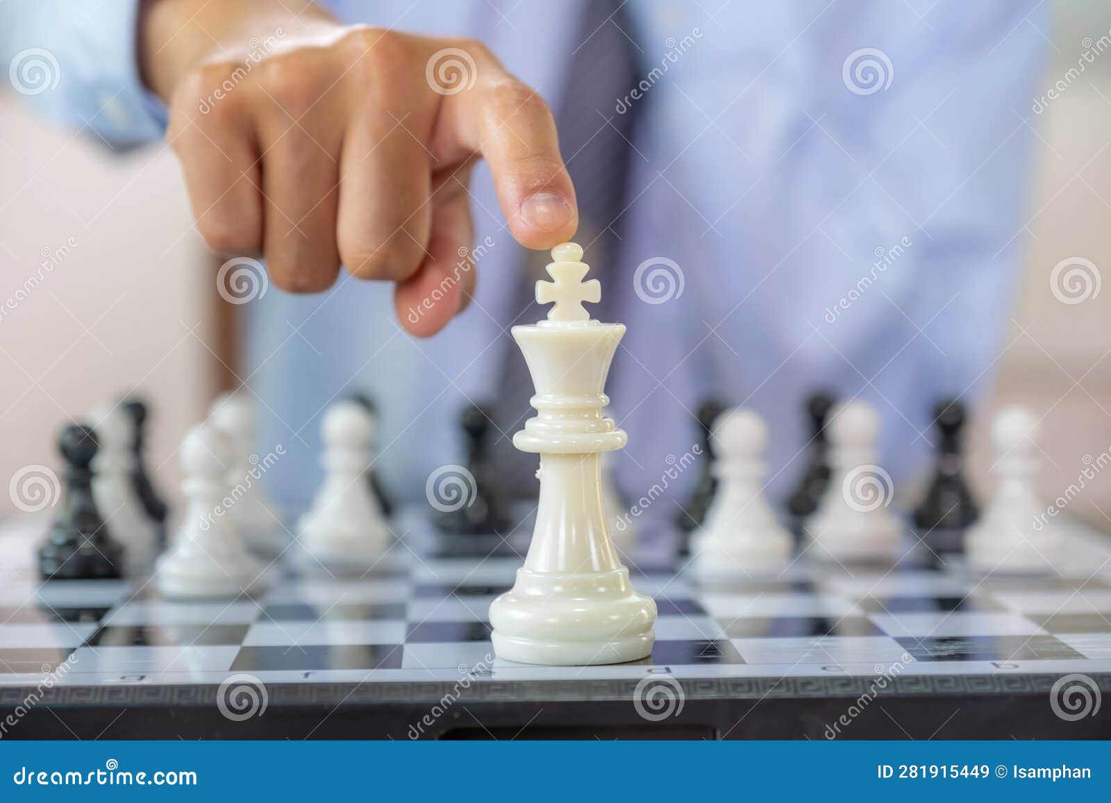 Playing Chess. Man Thinking about His Next Chess Move Stock Image - Image  of strategy, game: 213752197