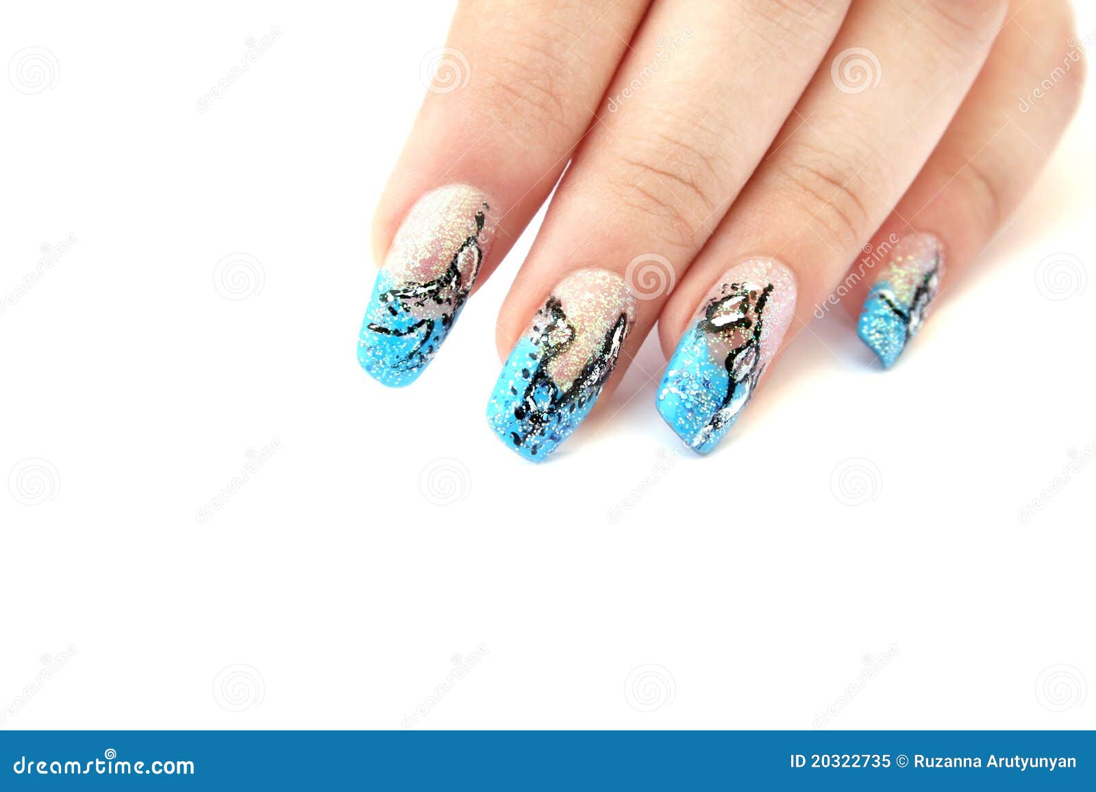 Hand With Nail Art Stock Image Image Of Manicure Artwork 20322735