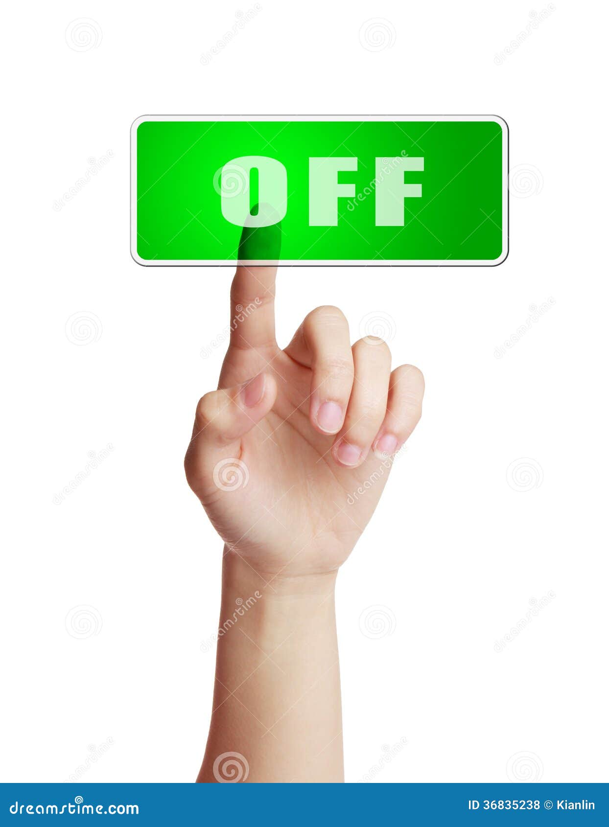 Hand OFF Button stock photo. Image of idea, pointing 36835238