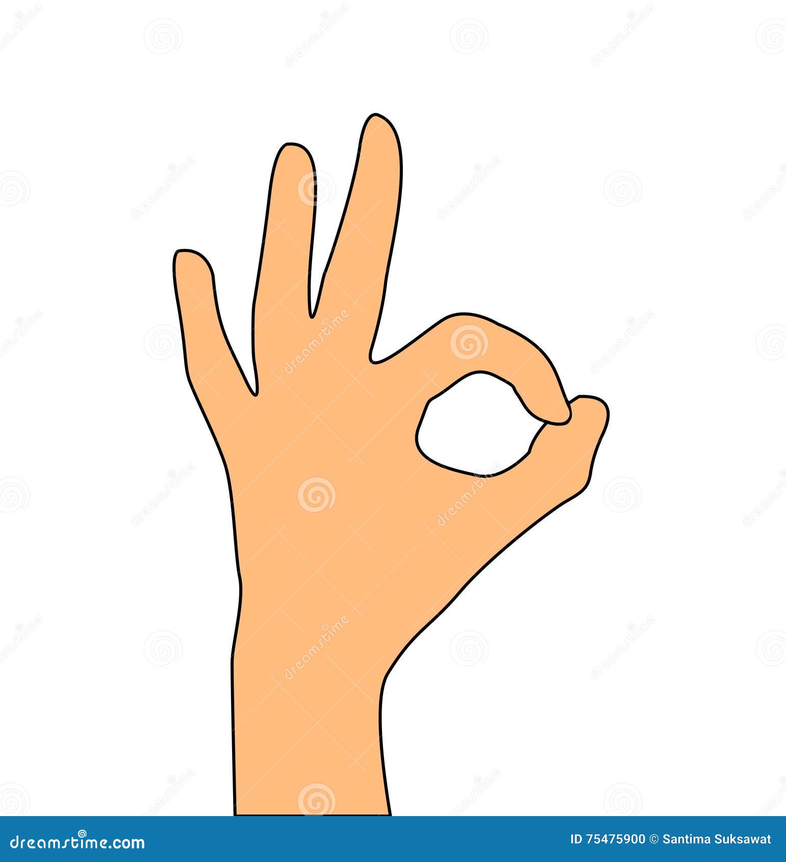 Hand Okay Symbol Vector Stock Vector Illustration Of Hand 75475900