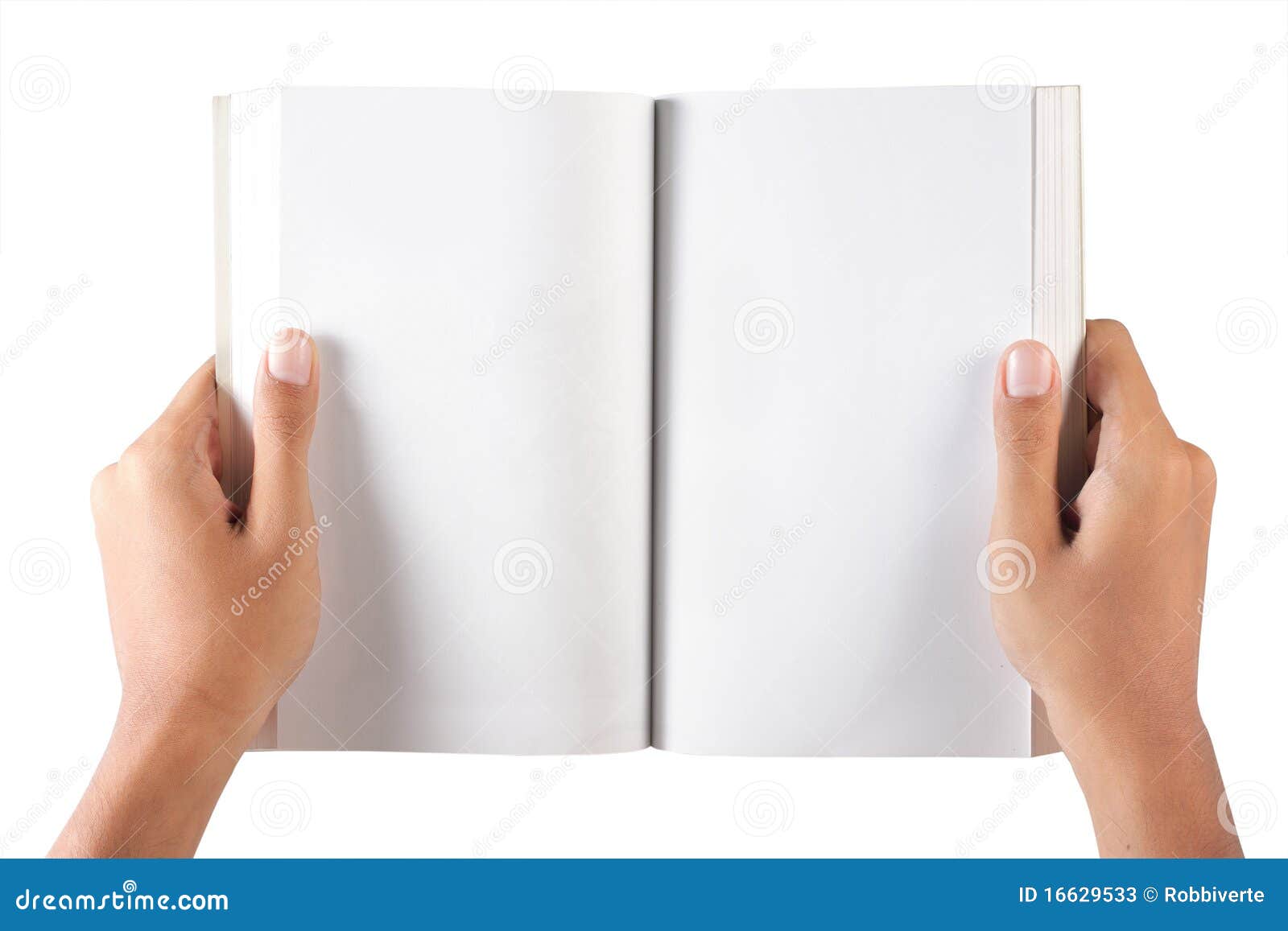 Hand open blank book stock image. Image of open, paper 16629533