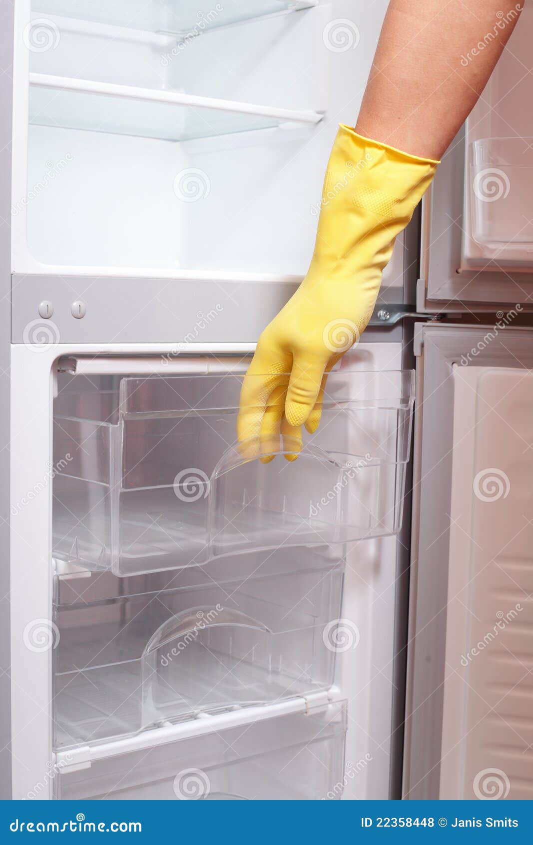 Hand opening refrigerator. stock photo. Image of protective 22358448