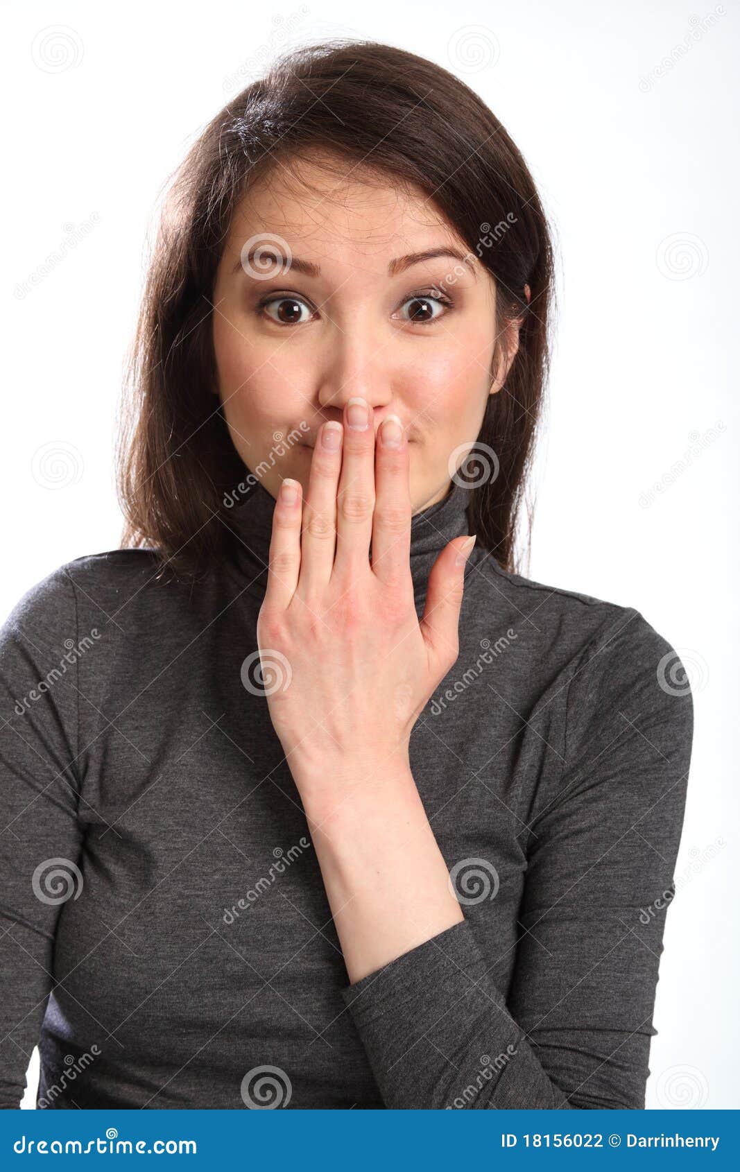 Hand Over Mouth Funny Moment Expression Stock Photography - Image: 18156022