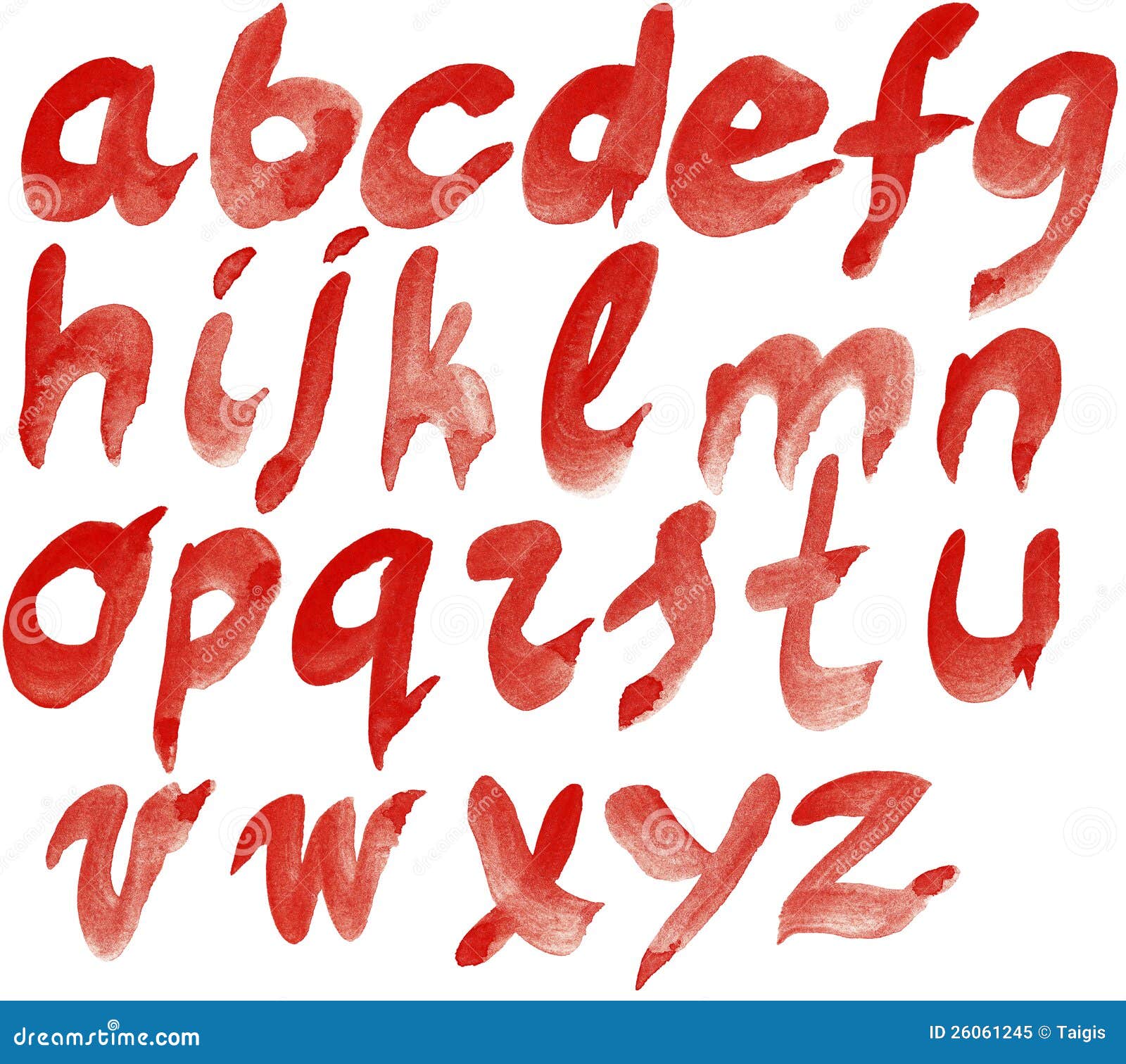 Hand painted alphabet stock illustration. Illustration of grungy 26061245