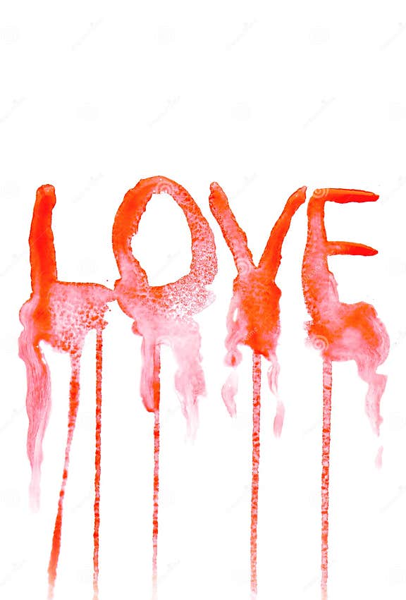 Hand Painted Background with Love Text. Stock Illustration