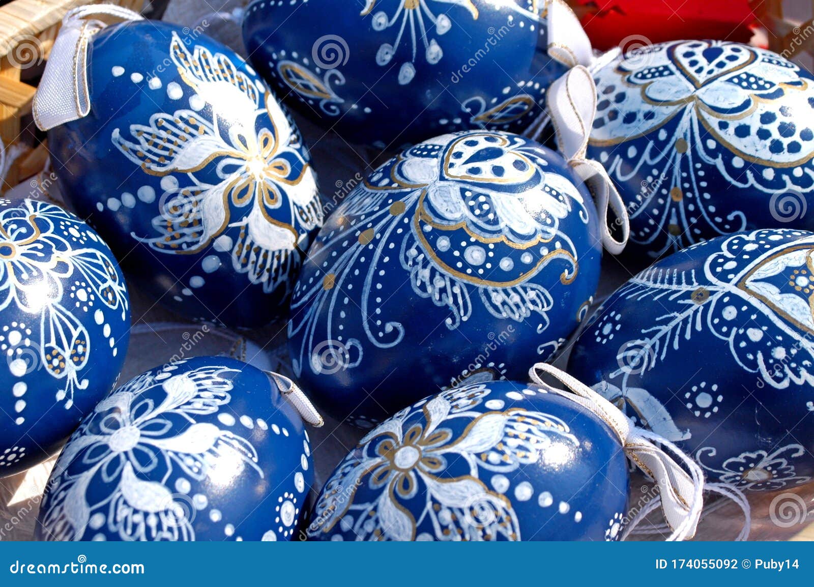 Handpainted Easter Eggs with Authentic Motifs Stock Photo Image of