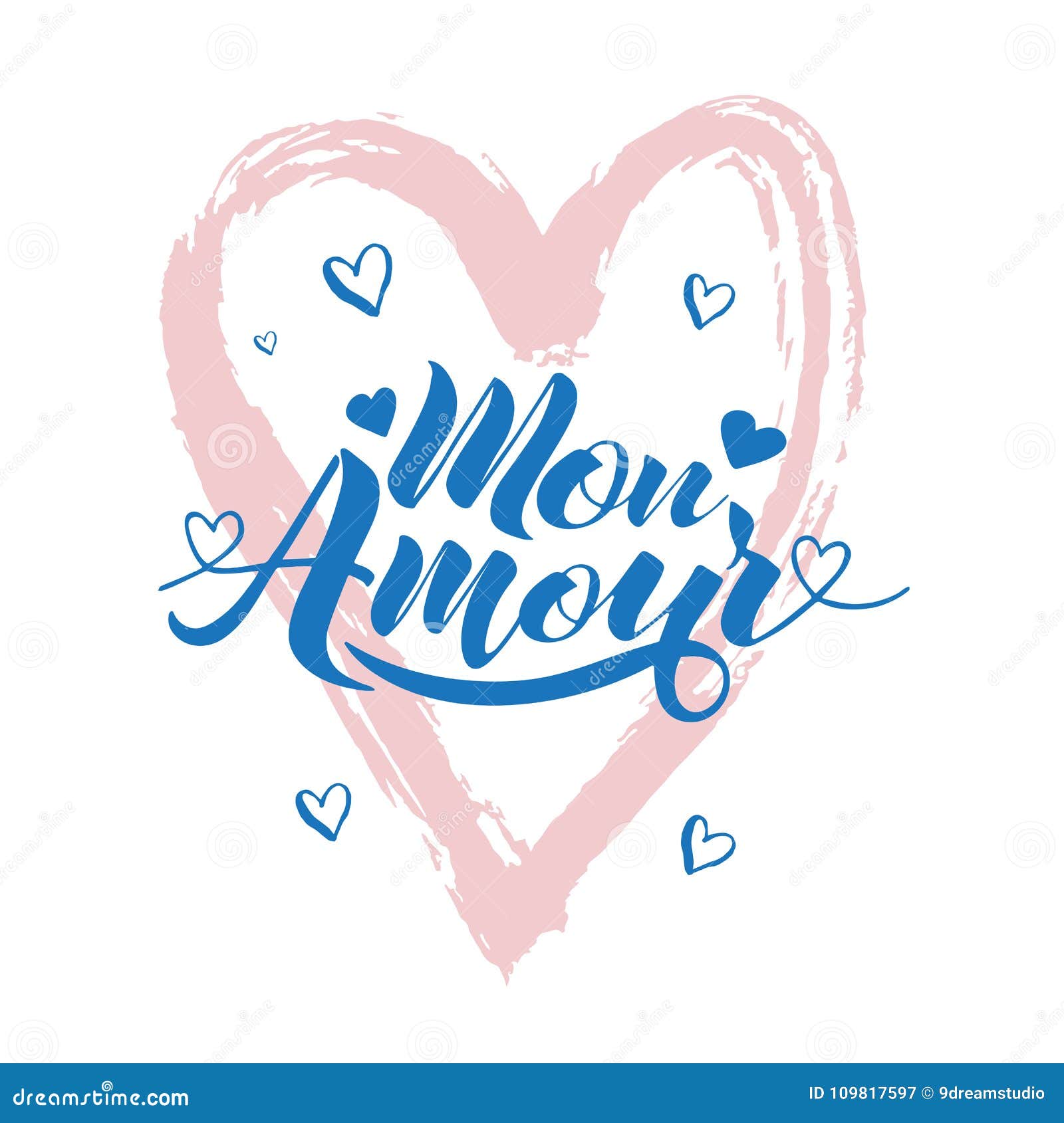 Mon amour valentines day card Royalty Free Vector Image