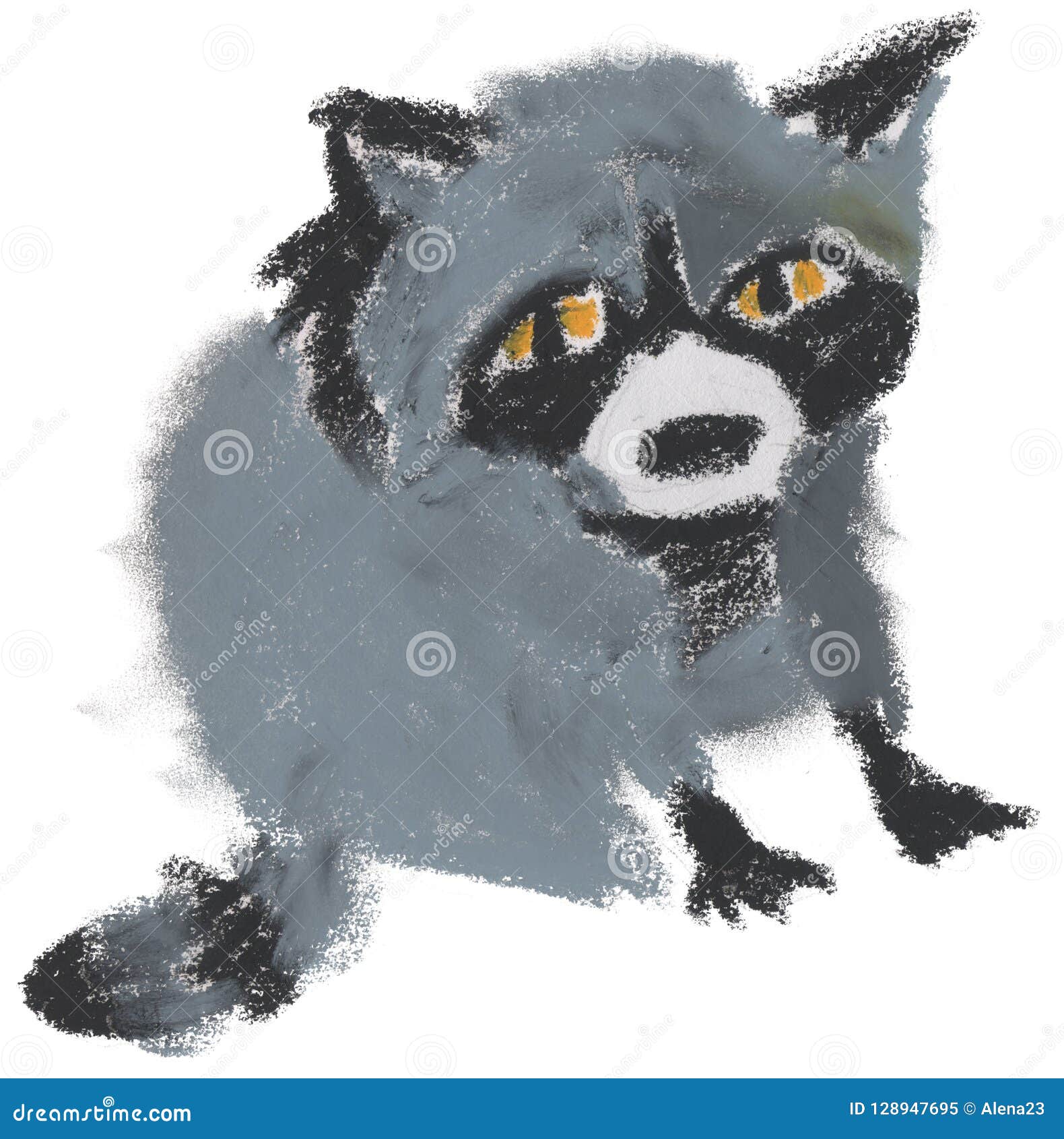 the hand painted oil paste raccoon