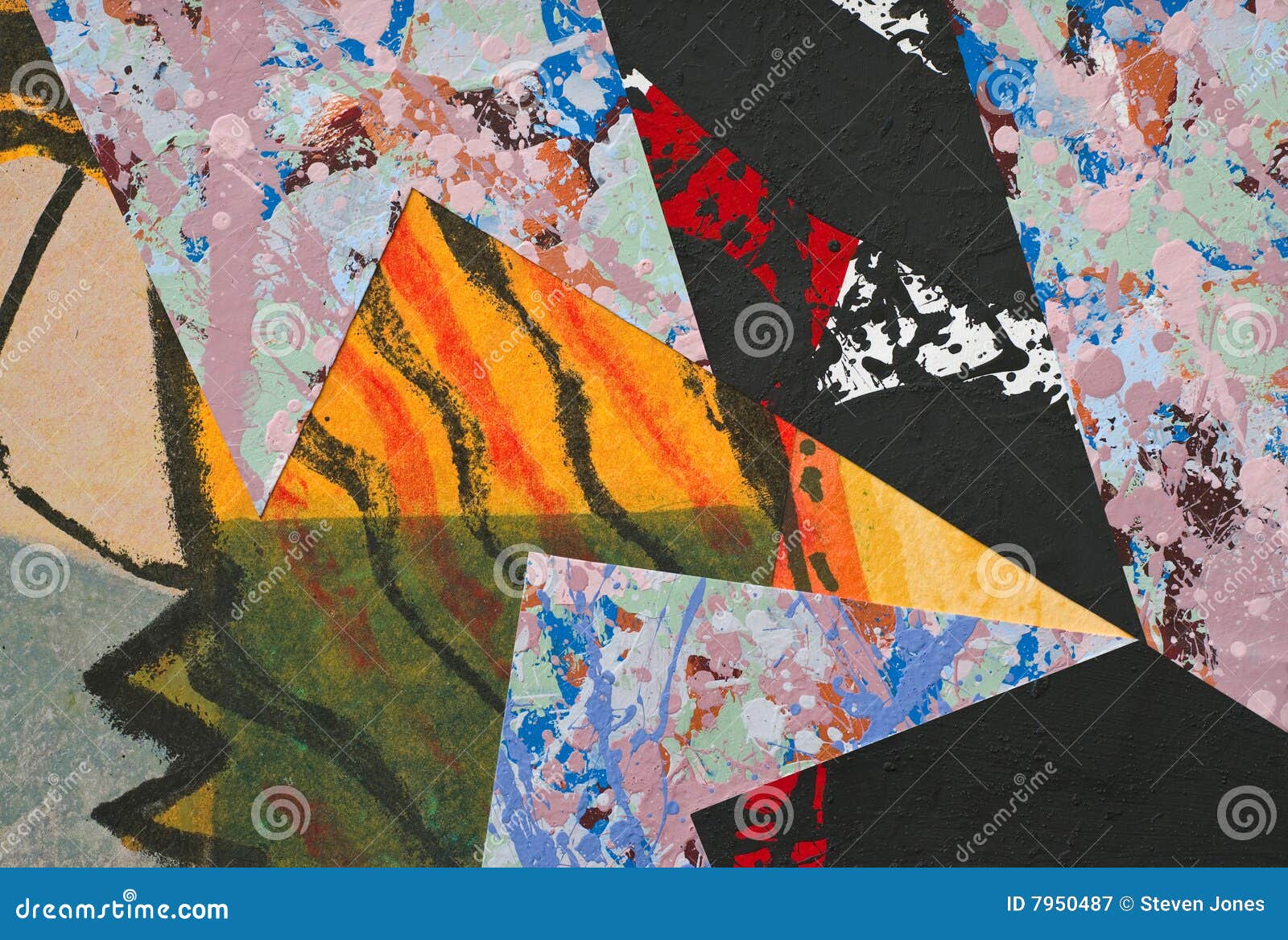 Hand Painted Paper Collage stock illustration. Illustration of colorful