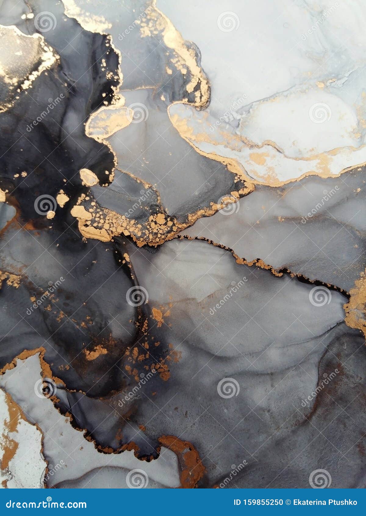 luxury abstract fluid art painting background alcohol ink technique black and gold