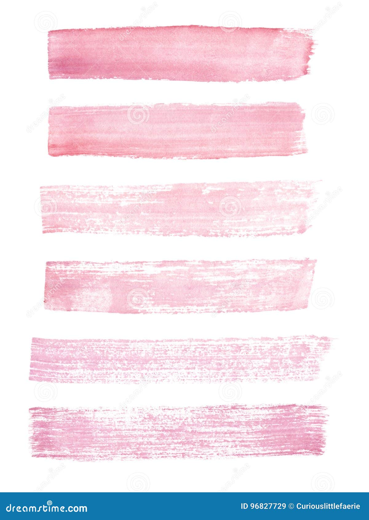 Hand Painted Pink Watercolor Grunge Brush Strokes Stock Illustration ...