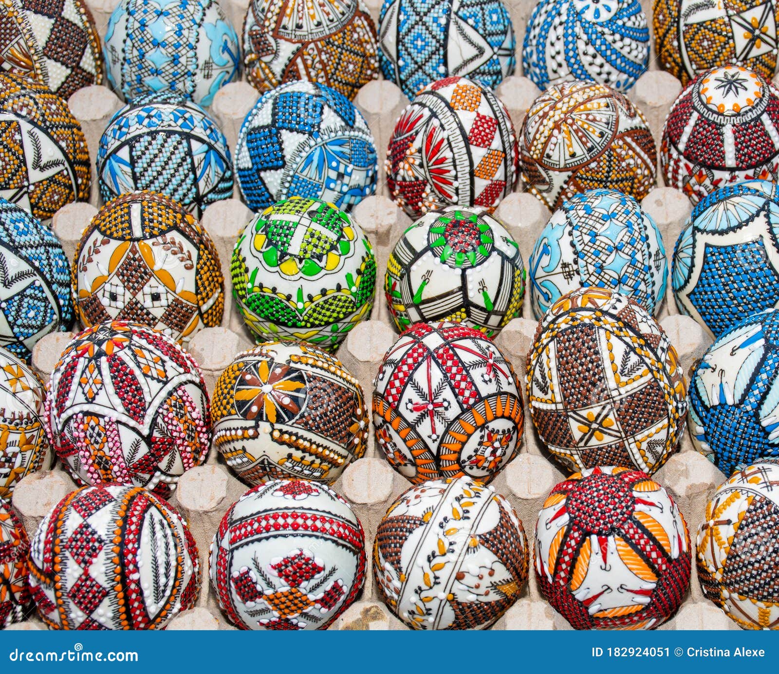 Hand Painted Rustic Romanian Easter Eggs Editorial Photo Image of