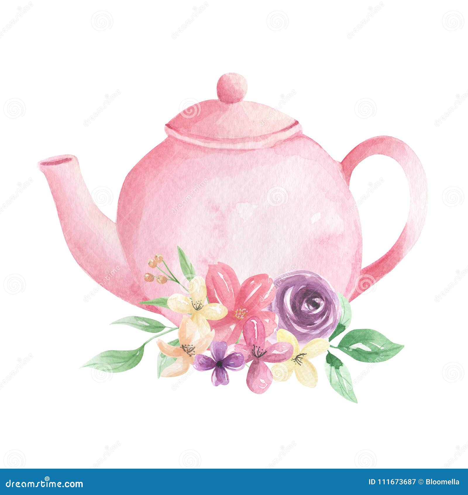 Tea Party Pink Flower Cup Teapots Wallies 25 Olive Kids Wall Stickers Decals Art 