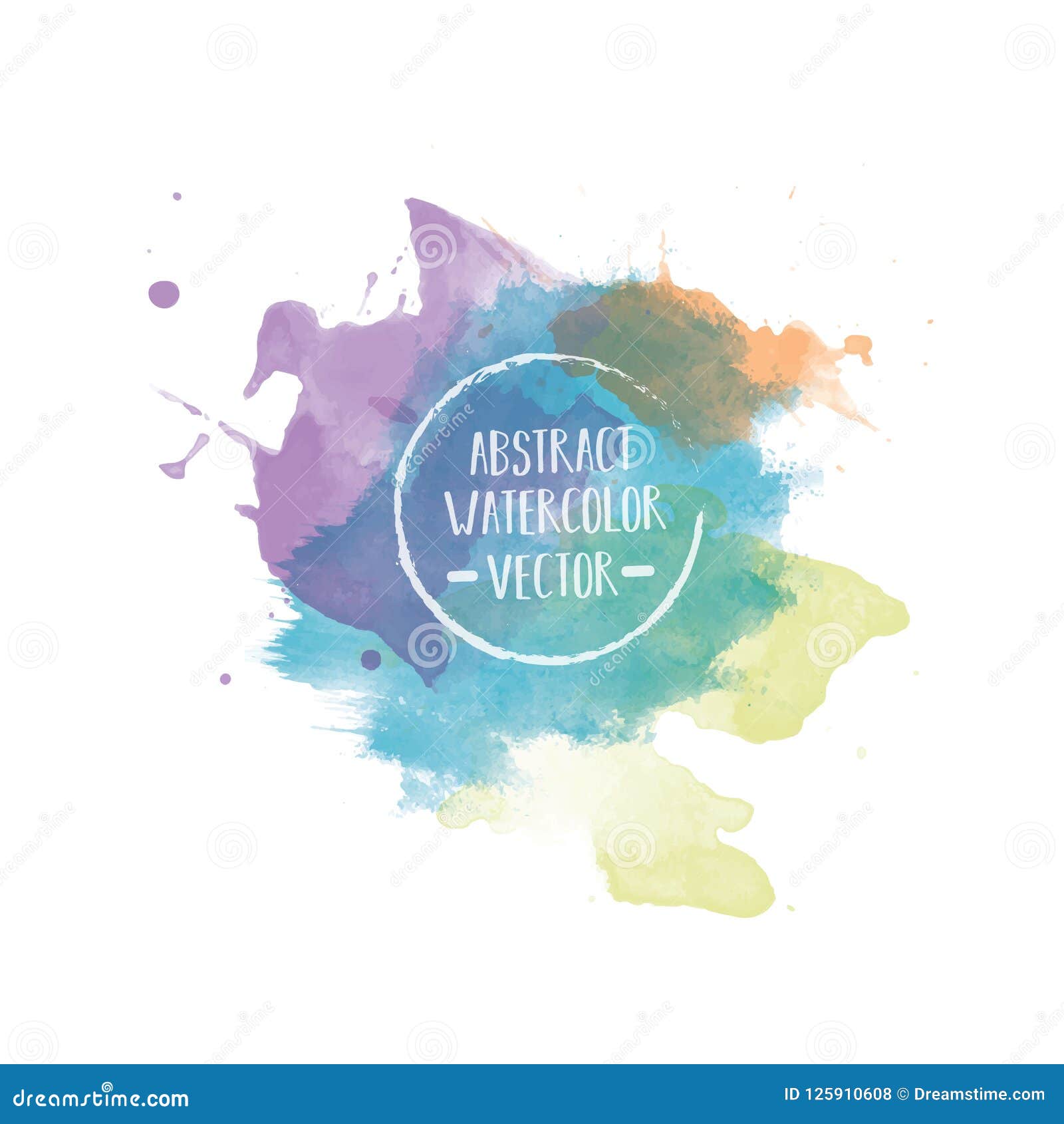 Hand Painted Abstract Watercolor Background Template Stock Illustration ...