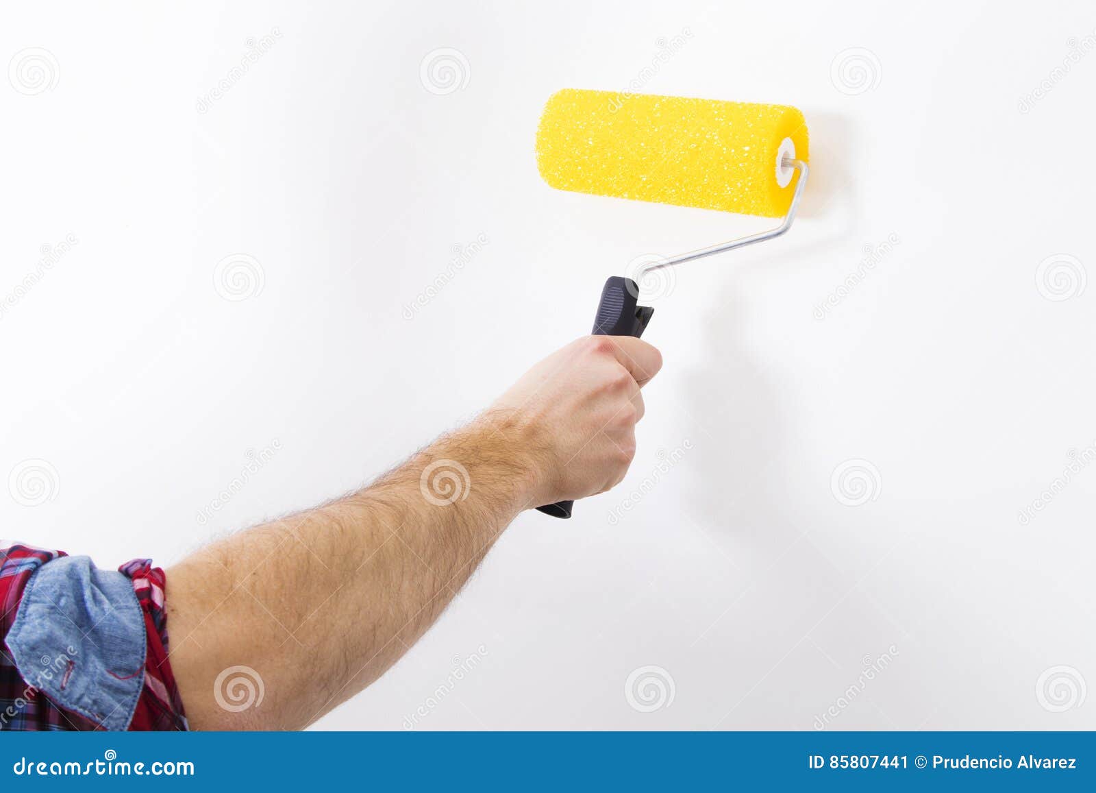 Hand painter stock image. Image of real, yellow, professional 85807441