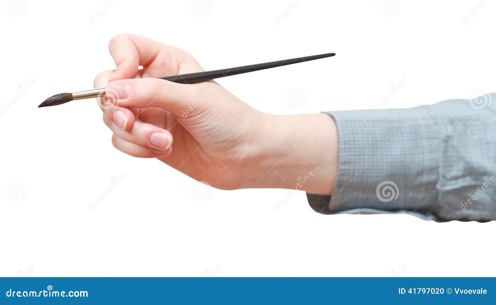 Hand Painting by Paintbrush Isolated on White Stock Photo - Image of