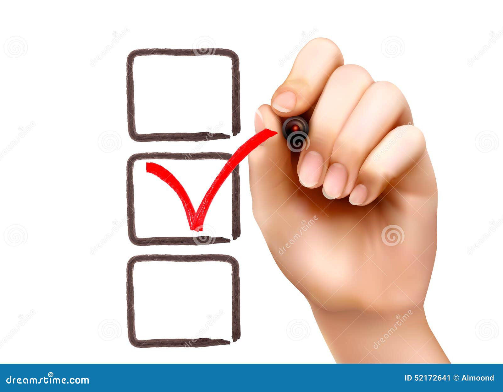 Download Hand With Pen And Check Boxes. Stock Vector - Illustration ...