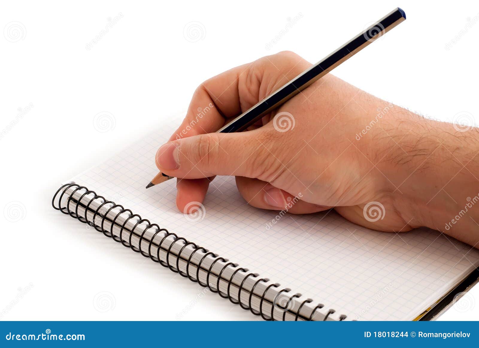 Hand with pencil stock photo. Image of empty, document - 18018244