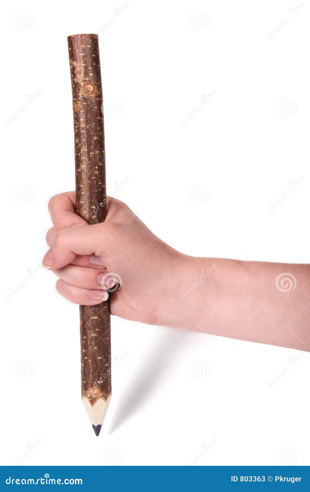 Hand with pencil stock image. Image of head, graphic, blue - 803363