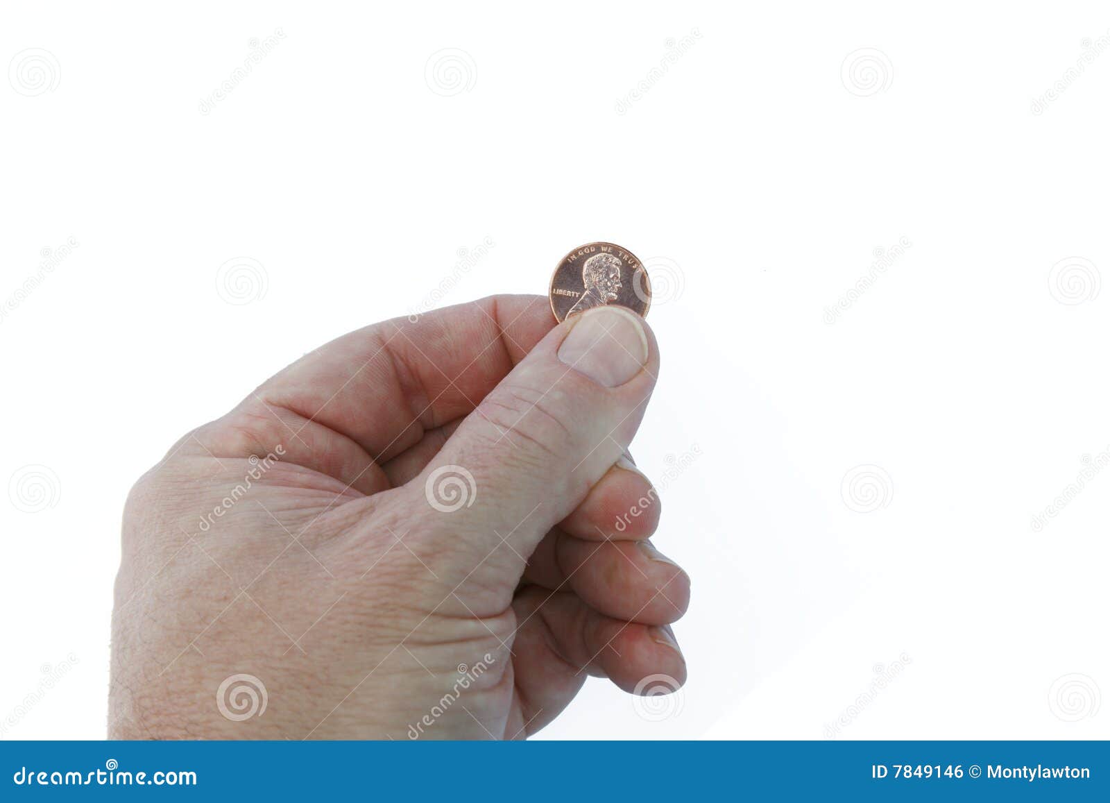 Hand with penny pinching stock photo. Image of coin, shiny 7849146