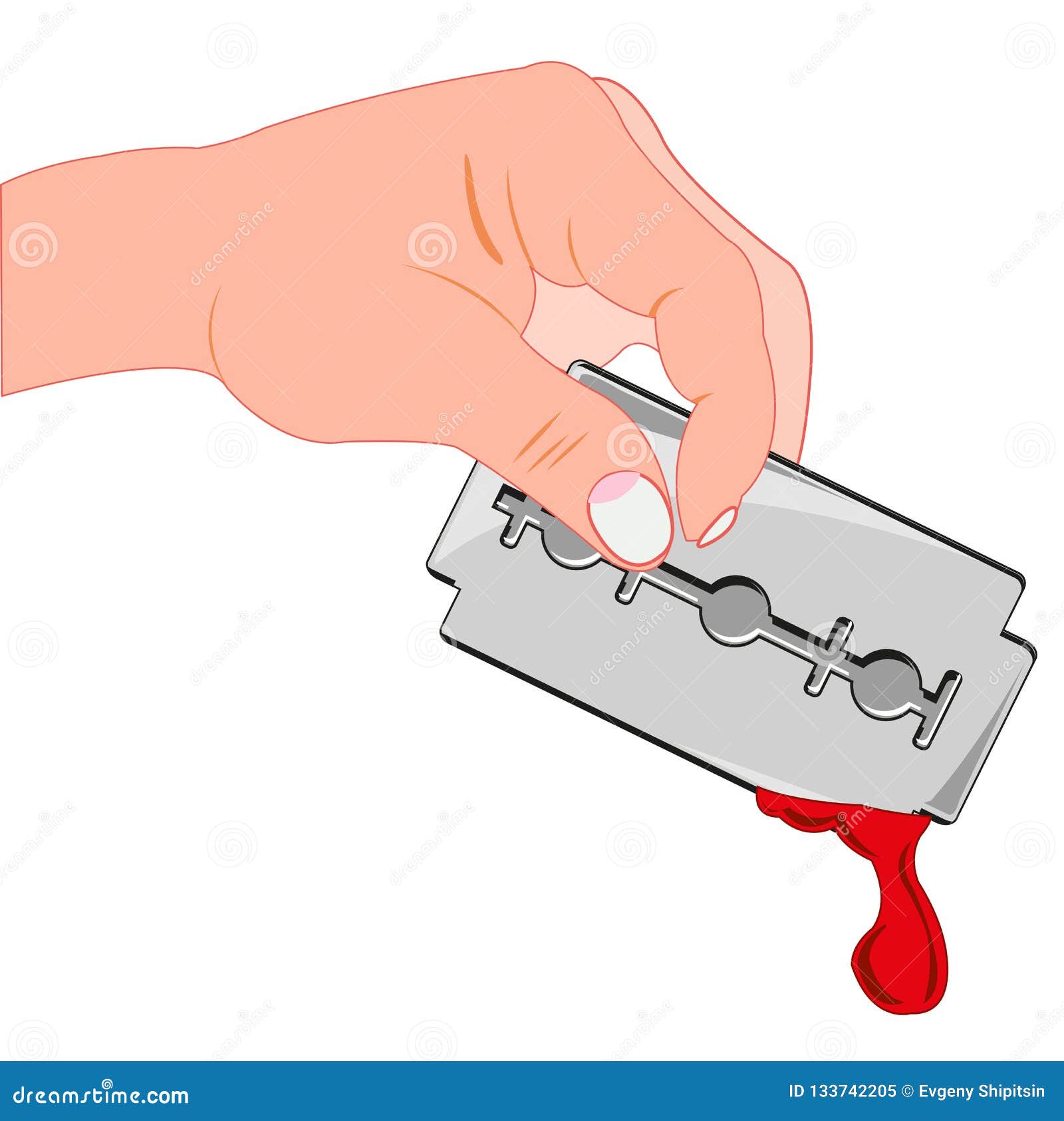 razor blade and blood Stock Illustration