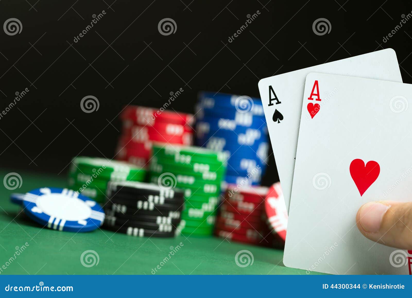 Hand with poker aces stock photo. Image of casino, holding 44300344