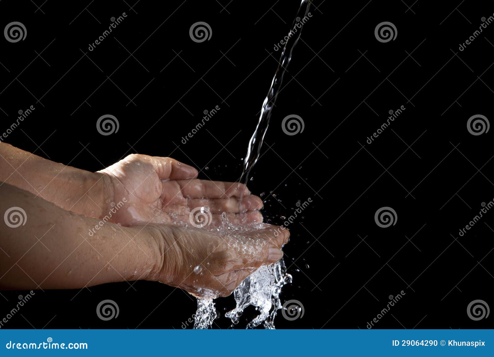 Hand and Pouring Water on Black Background Stock Photo Image of