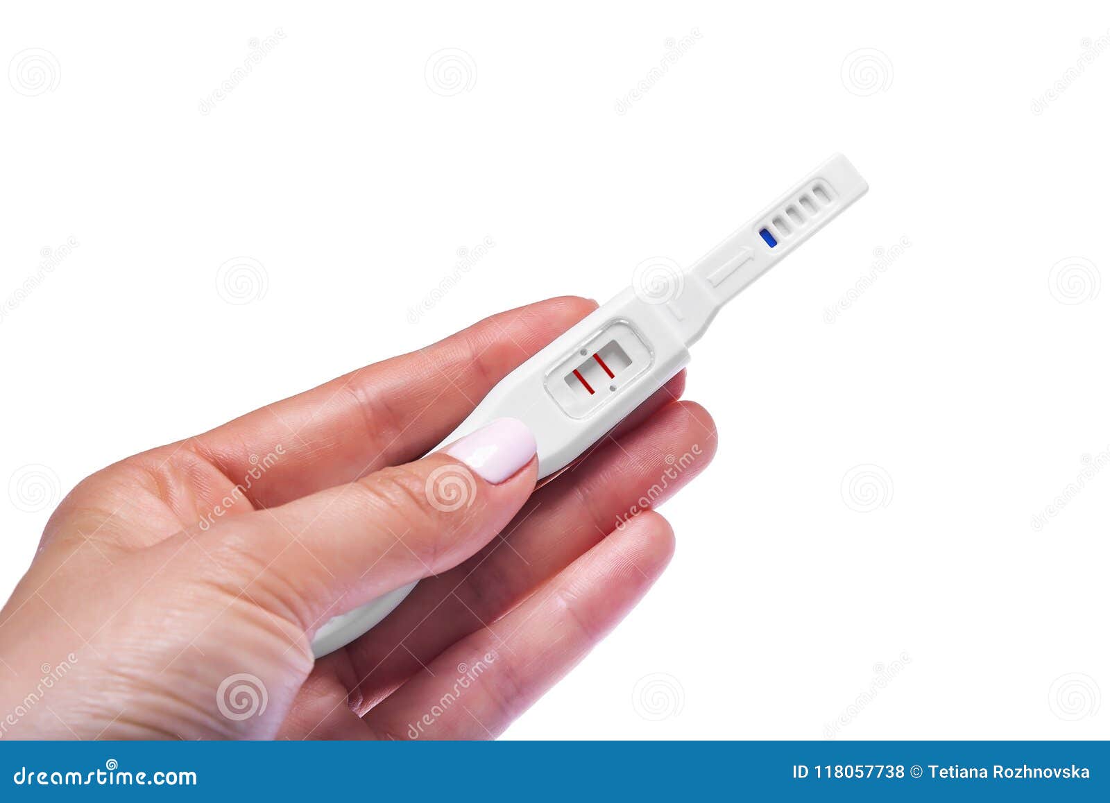 In the Hand a Pregnancy Test. Stock Photo - Image of medical, pink