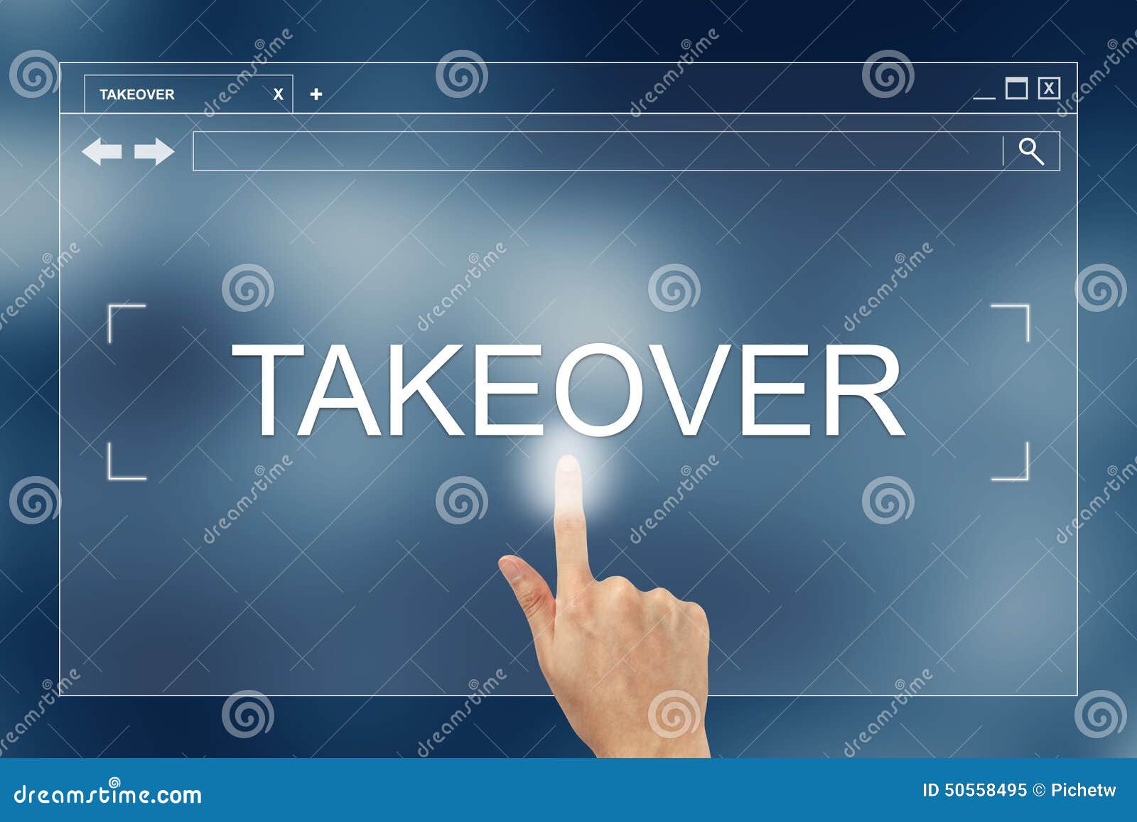 hand press on takeover button on website