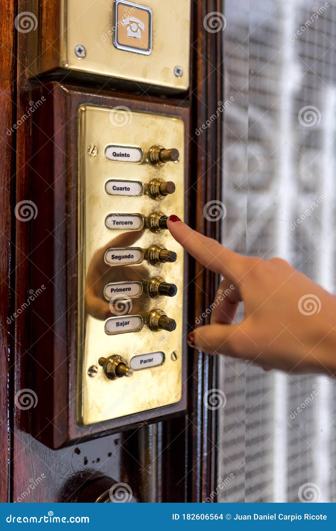 Hand Pressing Elevator Button Stock Photo Image of human, hand 182606564