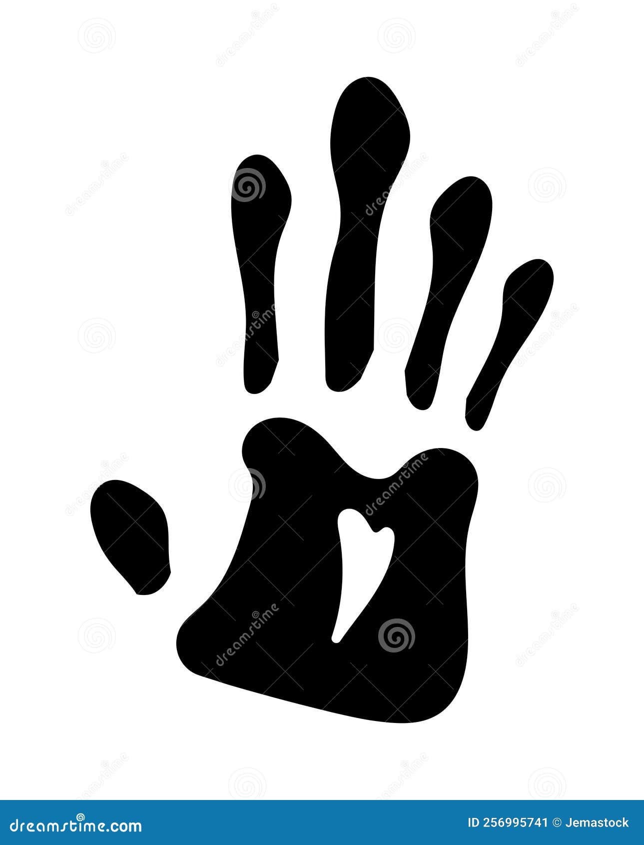 Hand print black paint stock vector. Illustration of prohibition