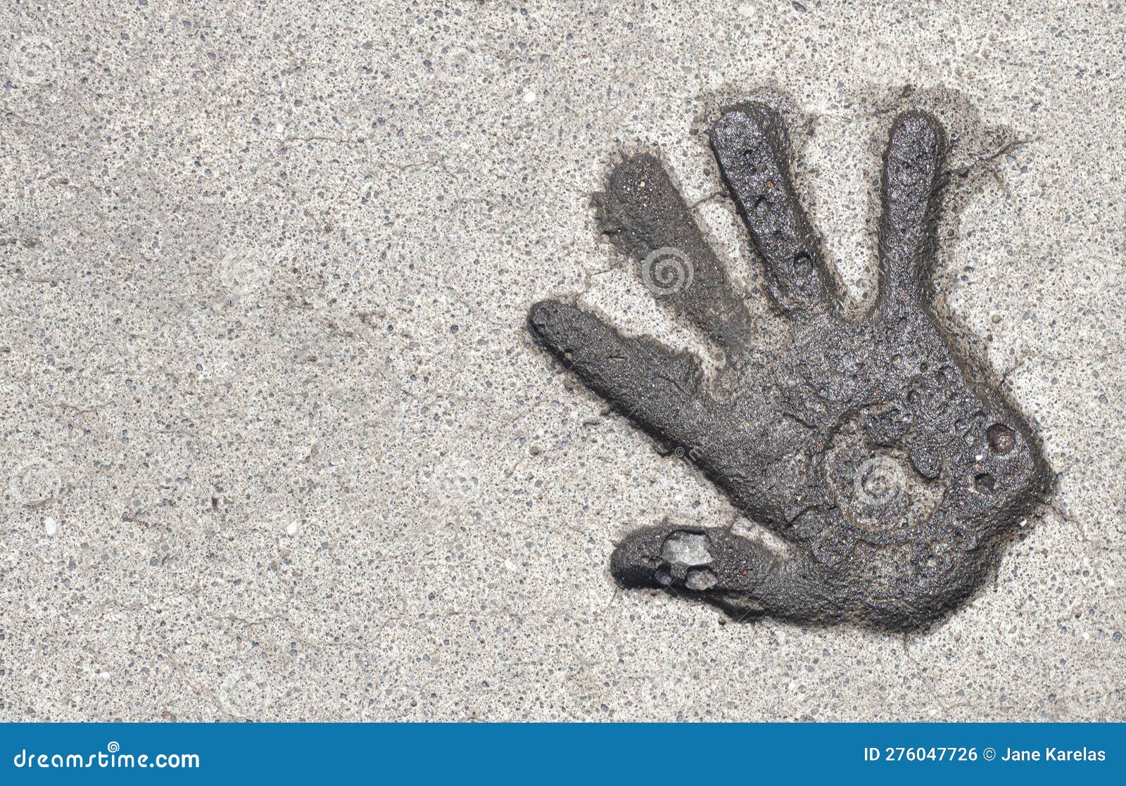 Hand Print on Stone Pavement Texture Stock Photo Image of print